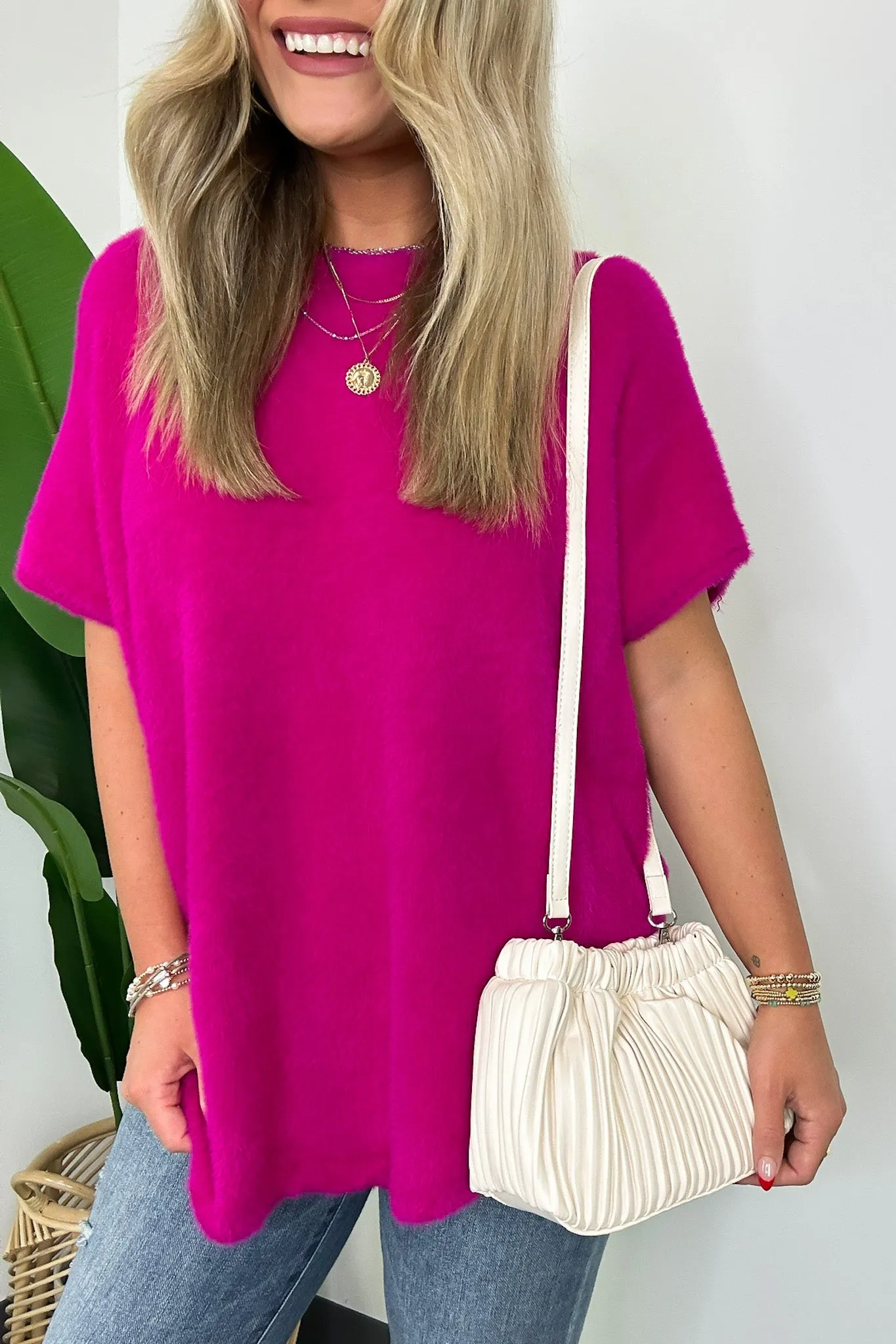 Britt Vegan Leather Pleated Crossbody Bucket Bag