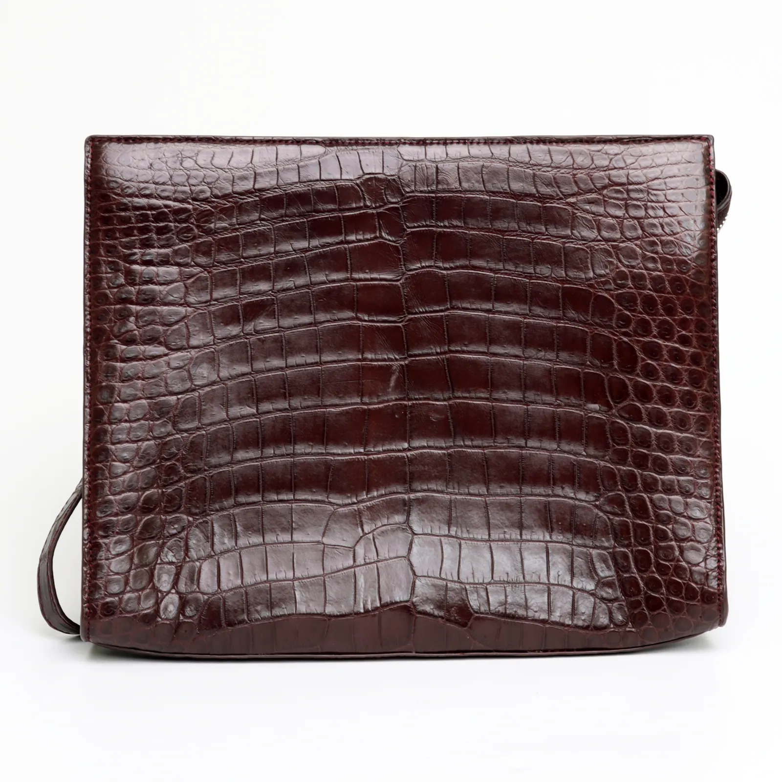 Brown Large Wallet With Strap Alligator Clutch Bag Business Portfolio Briefcase