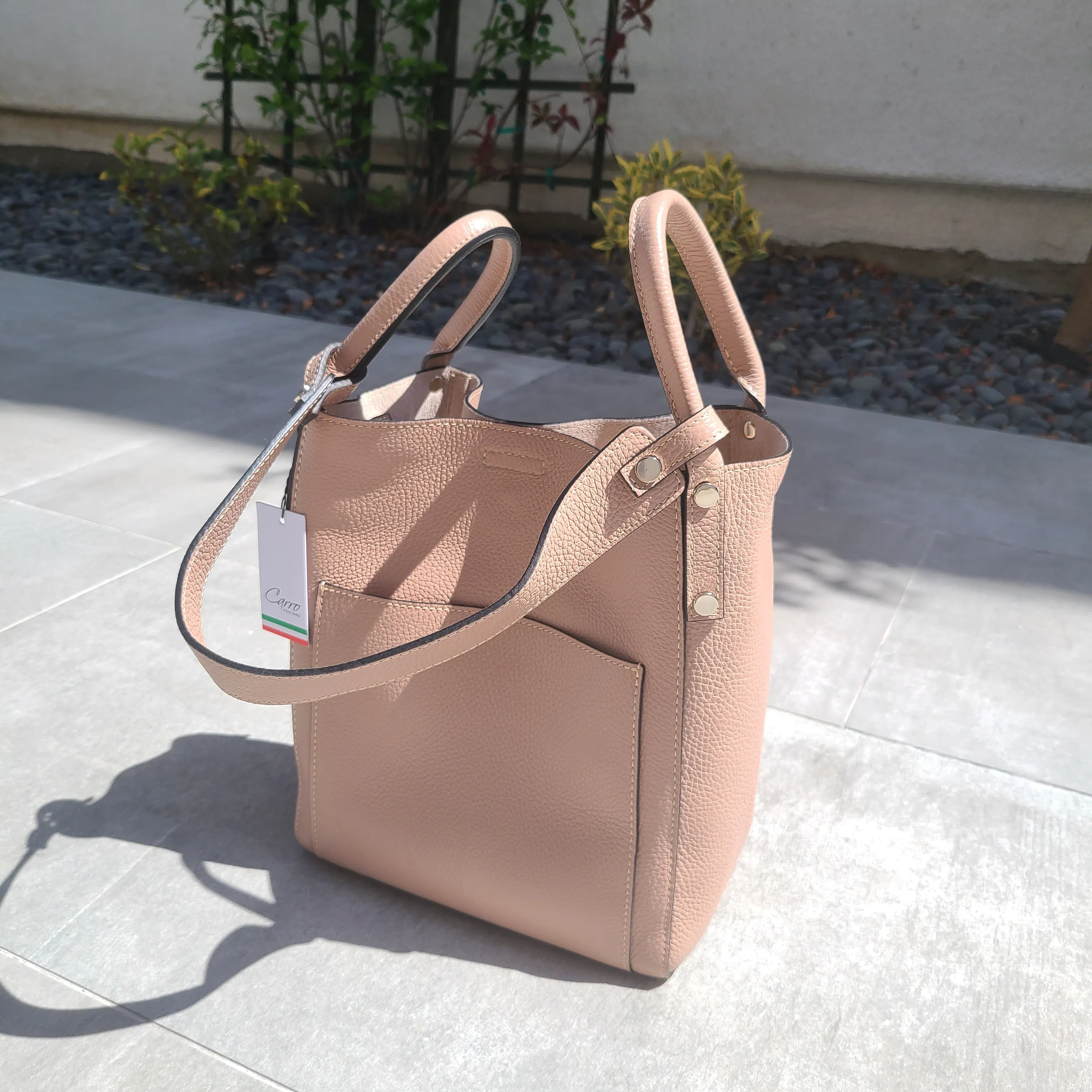Carro Positano Italy Italian Leather Bucket bag Inner pouch included