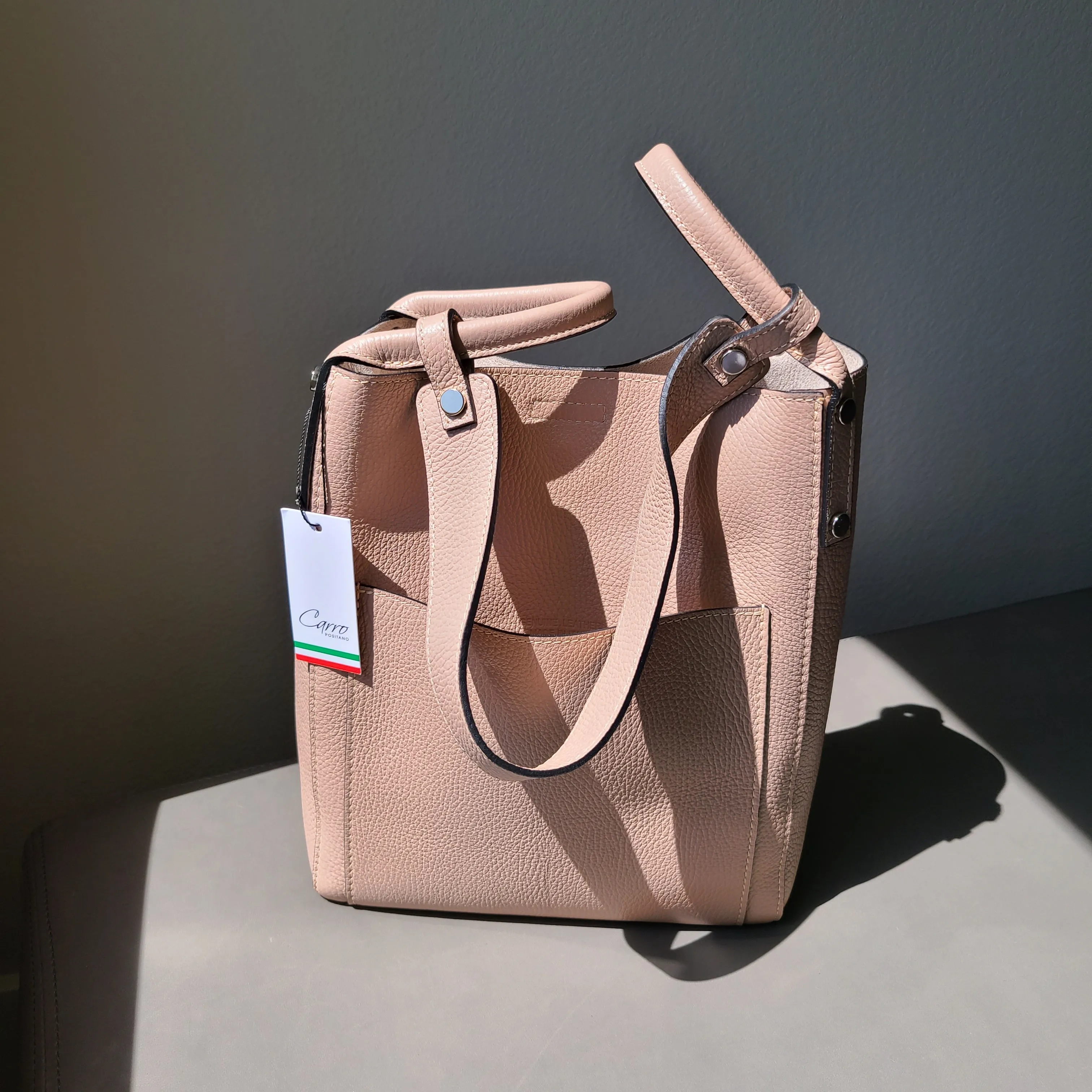Carro Positano Italy Italian Leather Bucket bag Inner pouch included