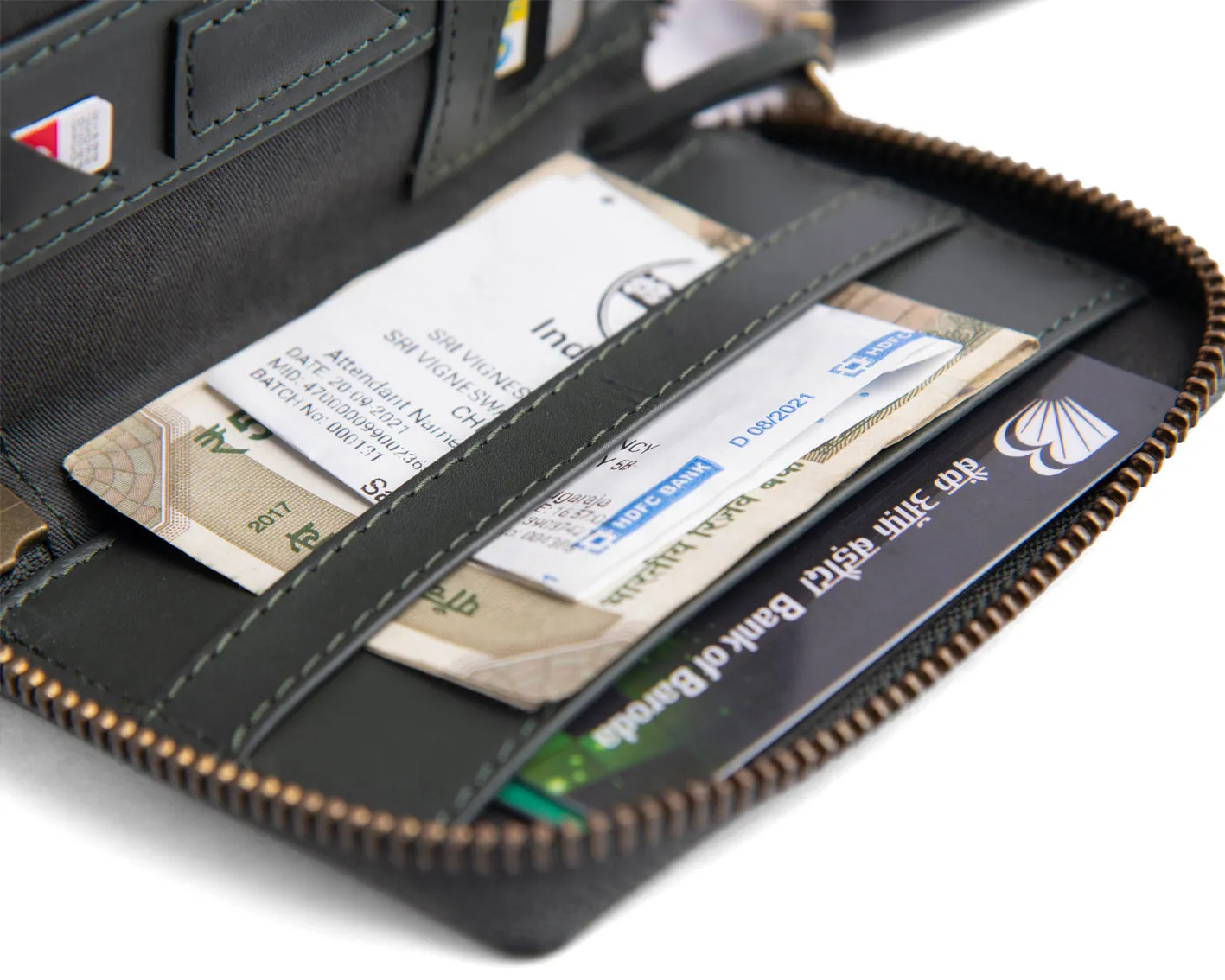 Compact Zipper Wallet - ARMY GREEN