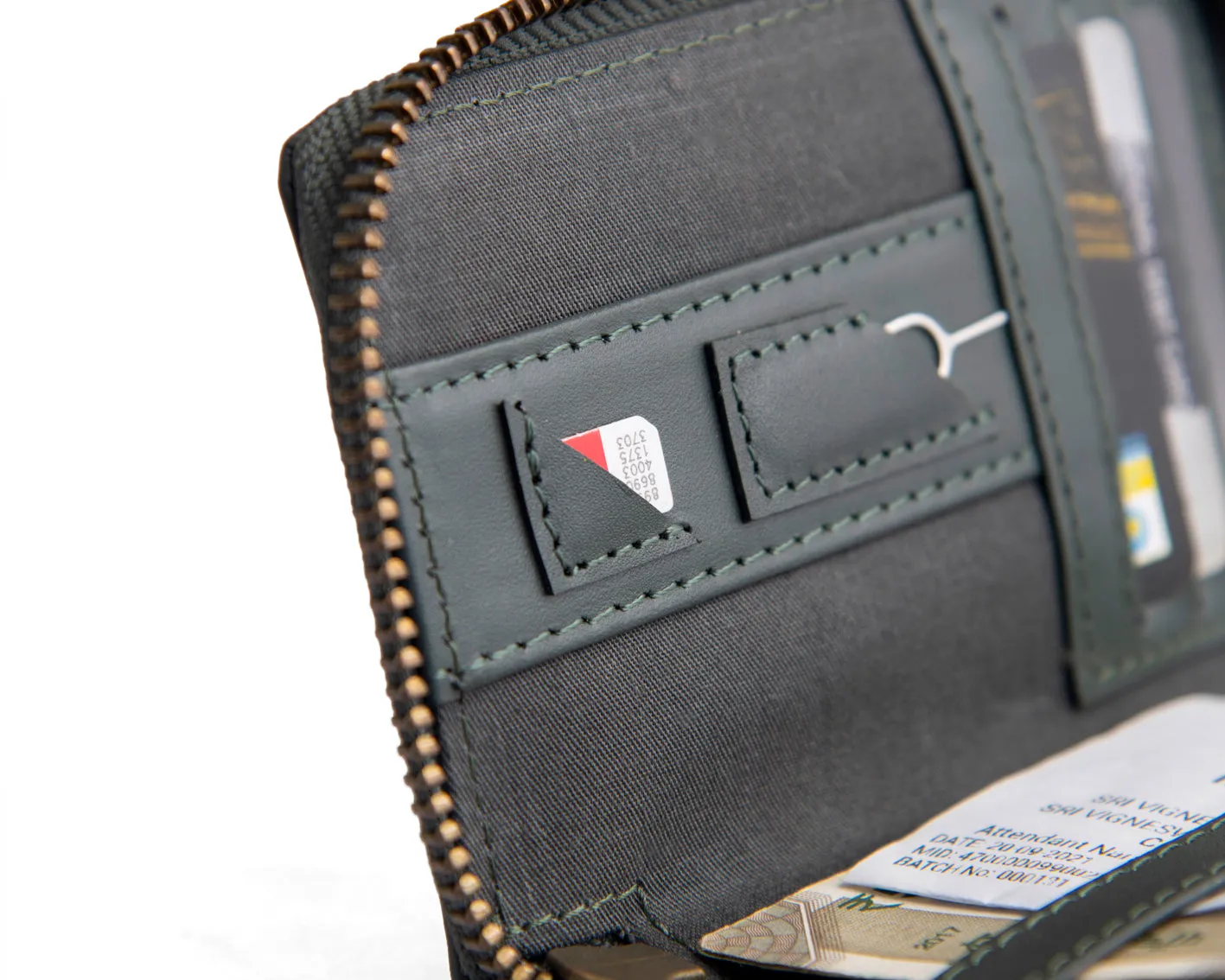 Compact Zipper Wallet - ARMY GREEN