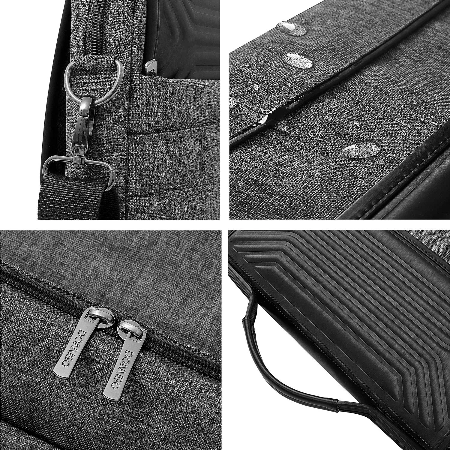 DOMISO 17 Inch Multi-Functional Laptop Sleeve with Strap Business Briefcase Waterproof Messenger Shoulder Bag for 17"-17.3" Notebooks/Dell/Lenovo/Acer/HP/MSI