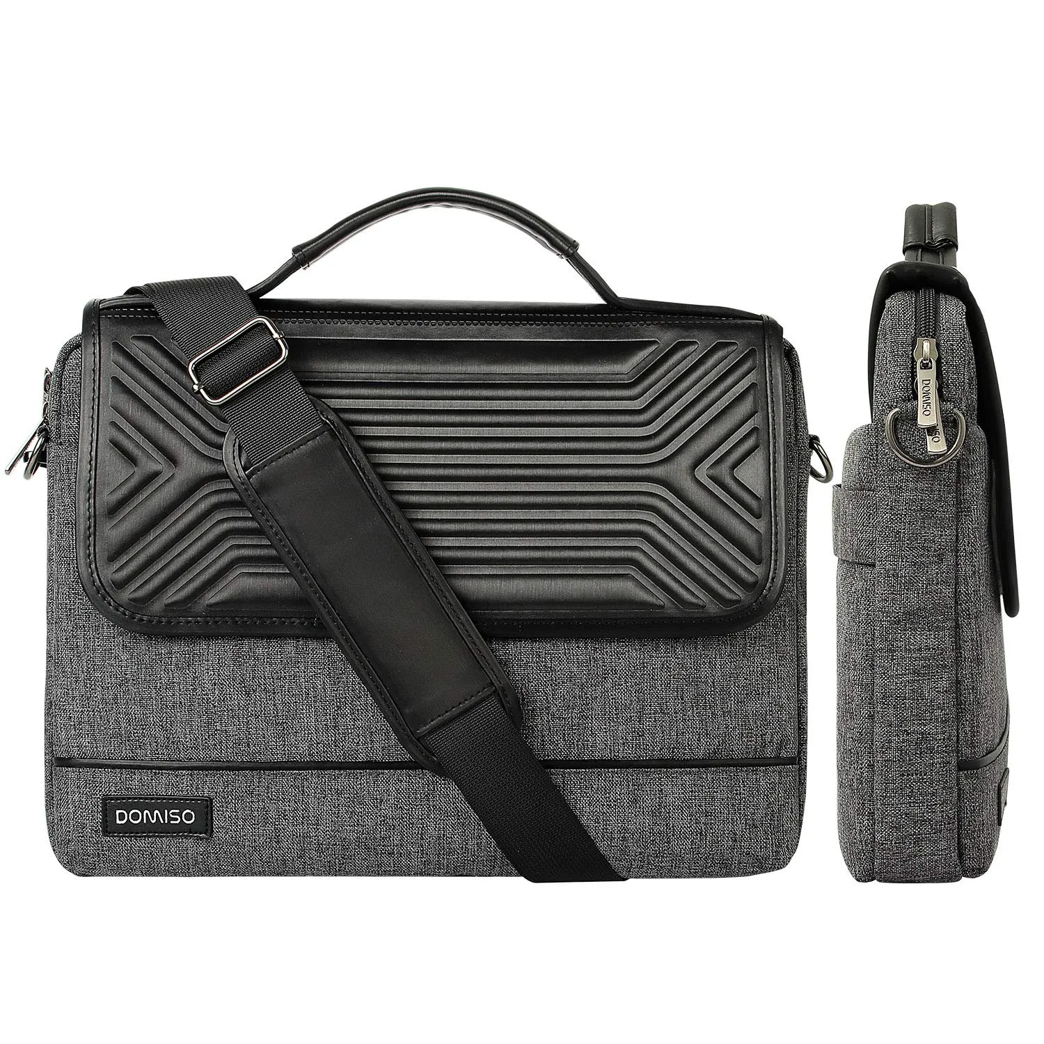 DOMISO 17 Inch Multi-Functional Laptop Sleeve with Strap Business Briefcase Waterproof Messenger Shoulder Bag for 17"-17.3" Notebooks/Dell/Lenovo/Acer/HP/MSI