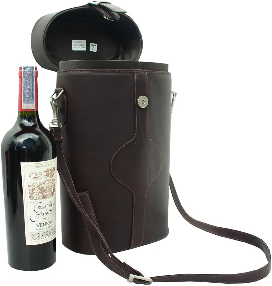 Double Deluxe Wine Carrier, Chocolate, One Size