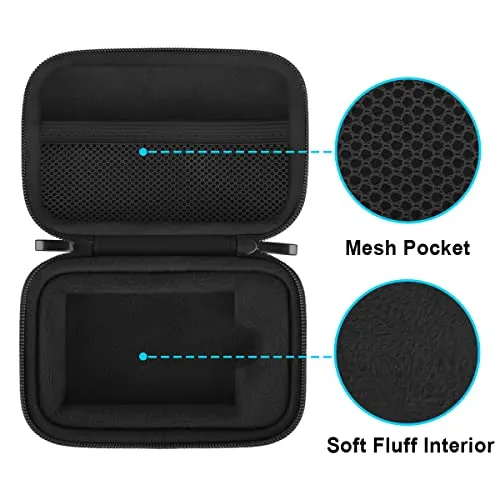 External Hard Drive Case Protective Case for Samsung T7 Shield/Samsung T7/T7 Touch Portable SSD 500GB 1TB 2TB USB 3.2 Hard Eva Waterproof Shockproof Case Travel Bag, Black Black