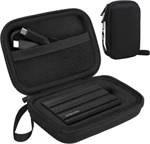 External Hard Drive Case Protective Case for Samsung T7 Shield/Samsung T7/T7 Touch Portable SSD 500GB 1TB 2TB USB 3.2 Hard Eva Waterproof Shockproof Case Travel Bag, Black Black