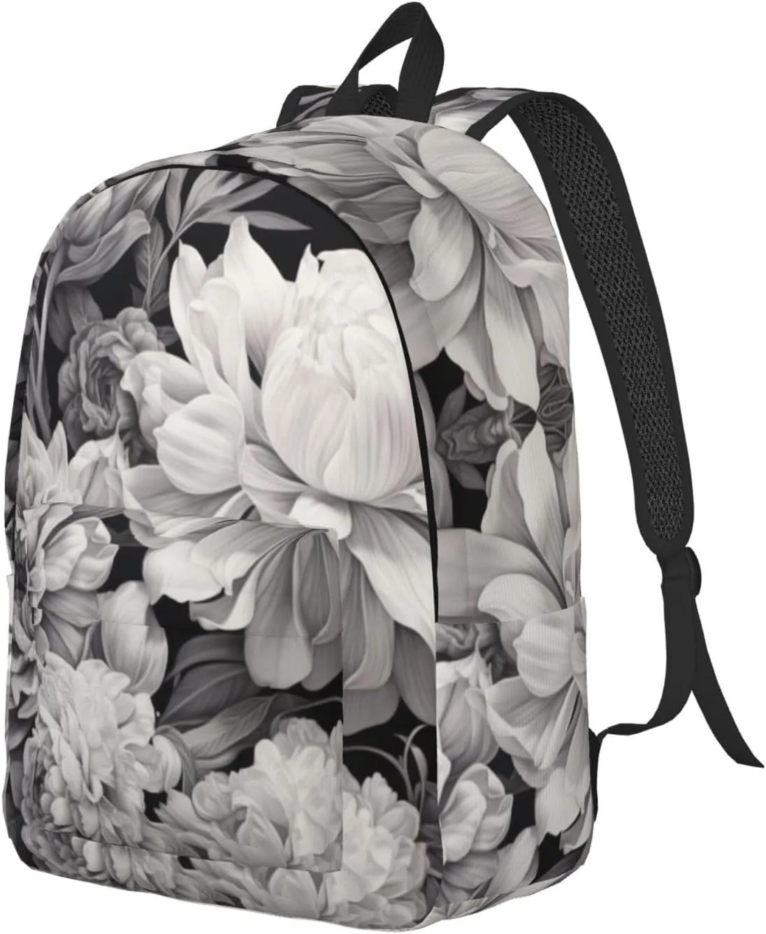 Floral Graphite Canvas Backpack For Men Women,Casual Rucksack Backpack, Laptop College Hiking Travel Bag