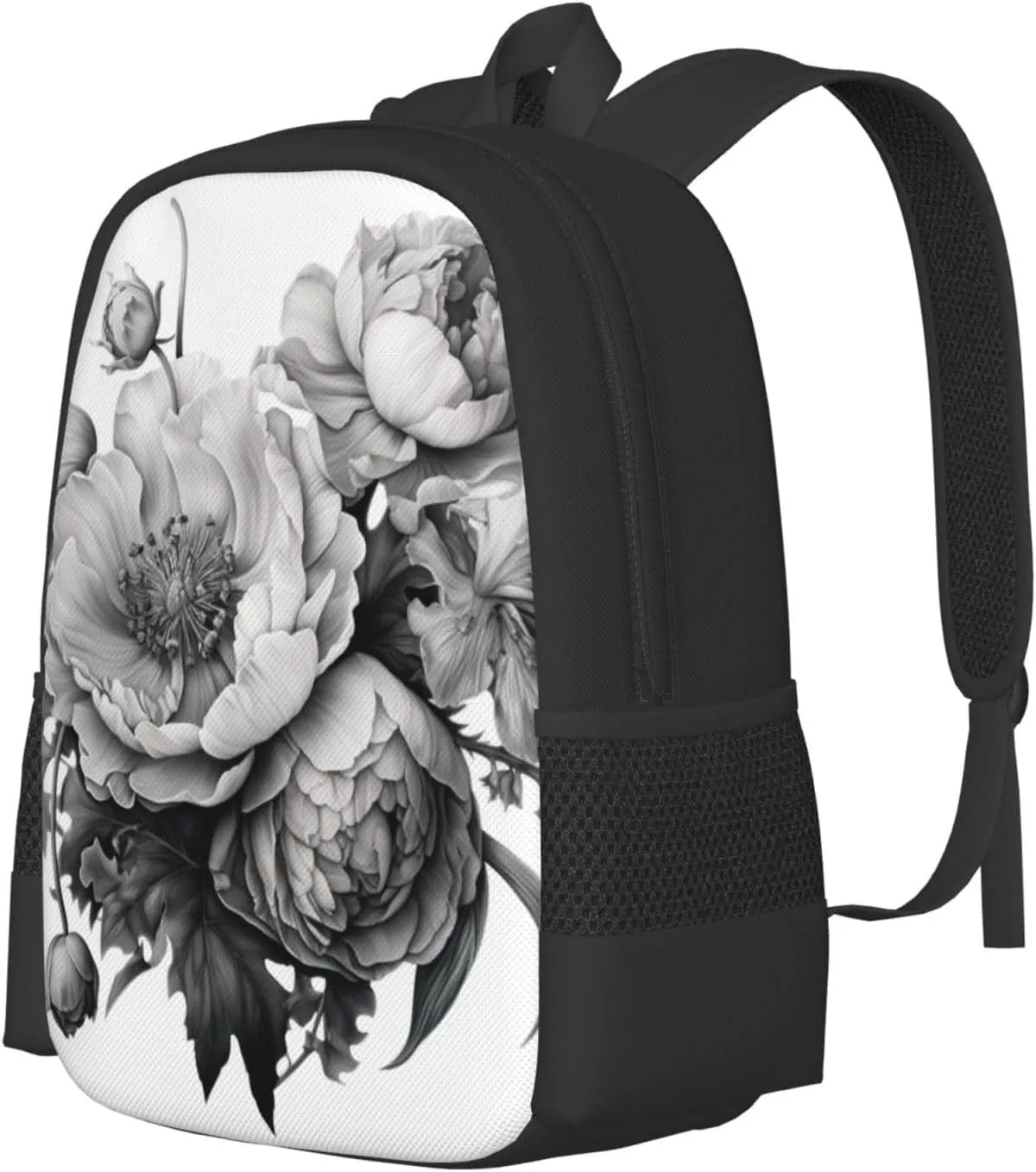 Floral Graphite Canvas Backpack For Men Women,Casual Rucksack Backpack, Laptop College Hiking Travel Bag
