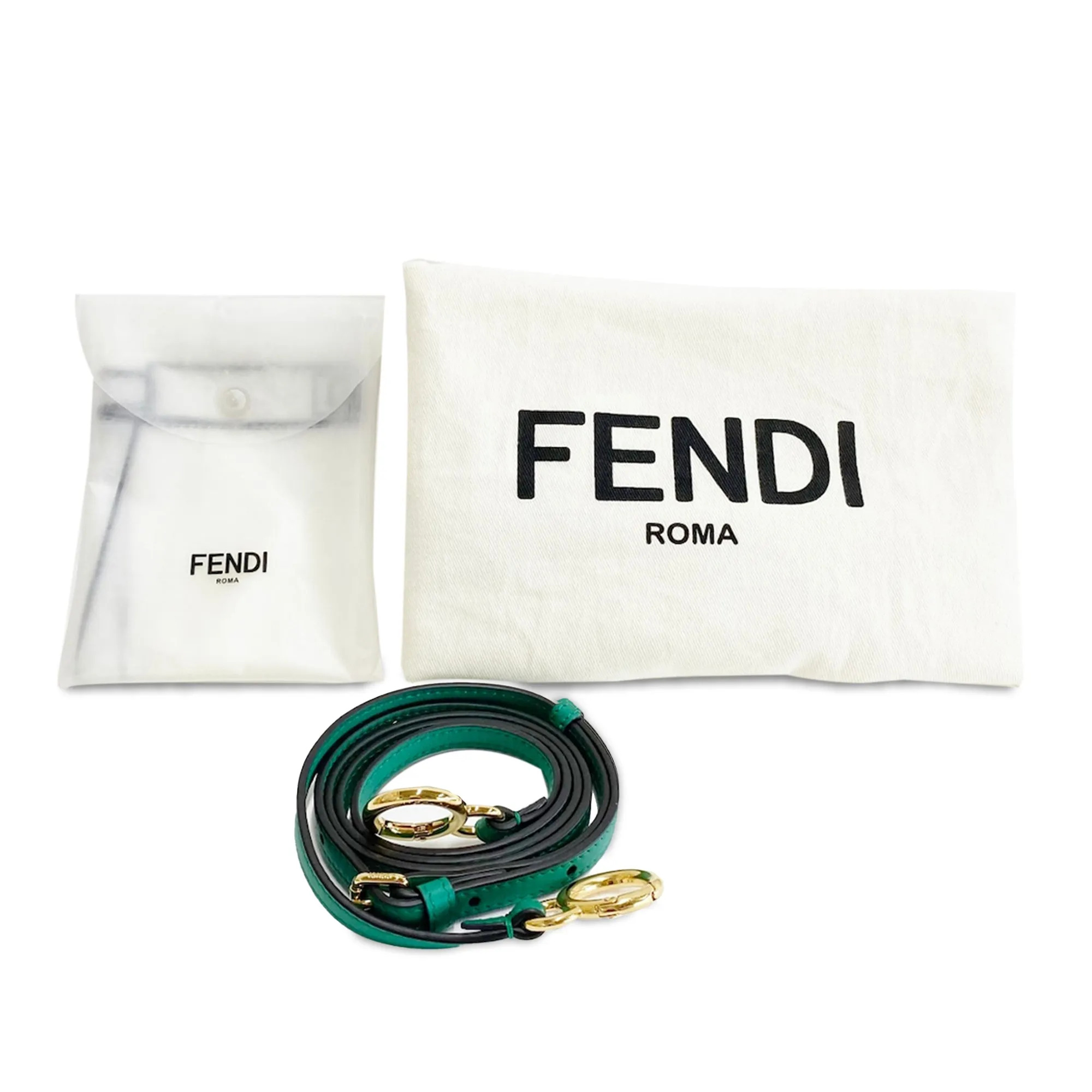 Green Fendi Mini Peekaboo Iconic Satchel