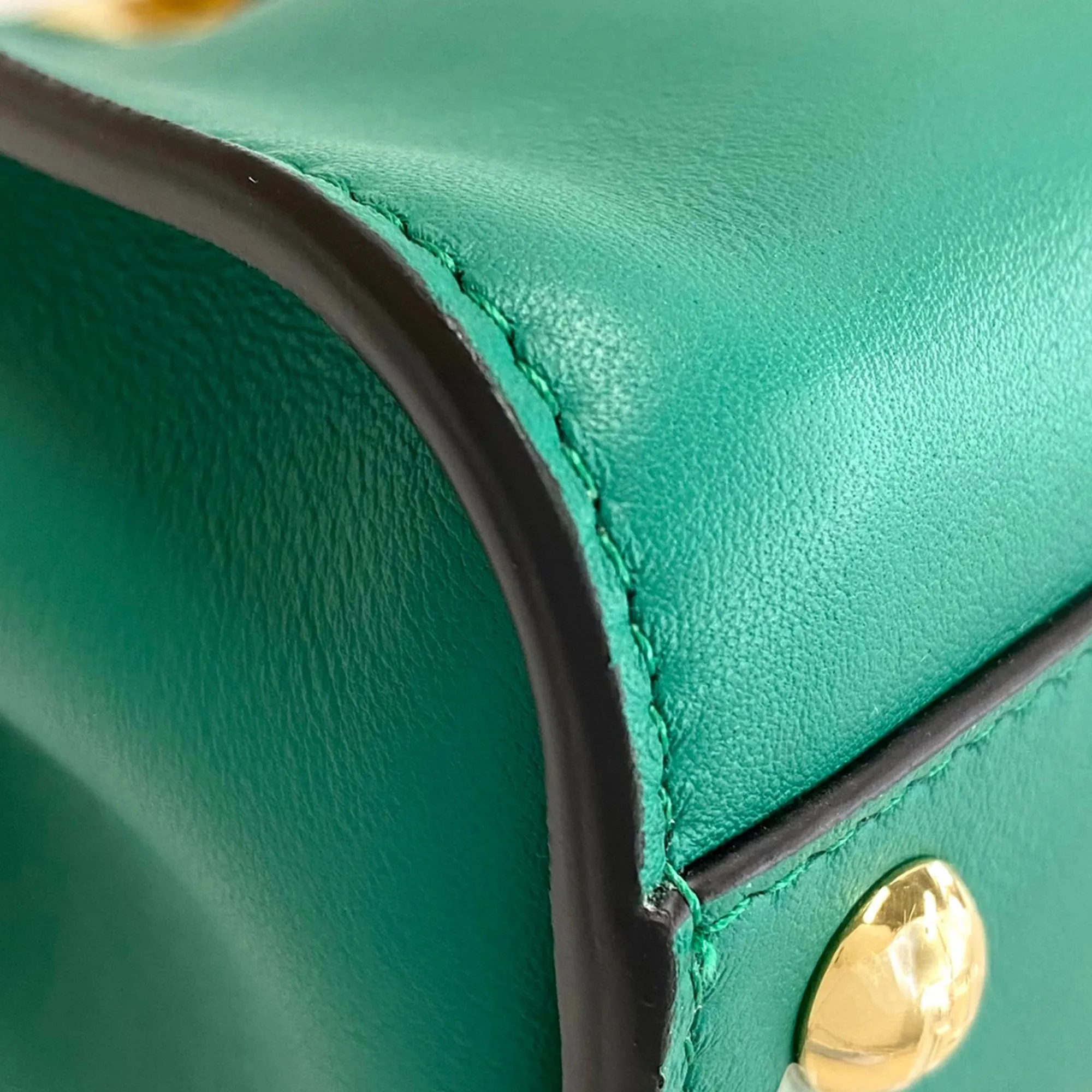 Green Fendi Mini Peekaboo Iconic Satchel