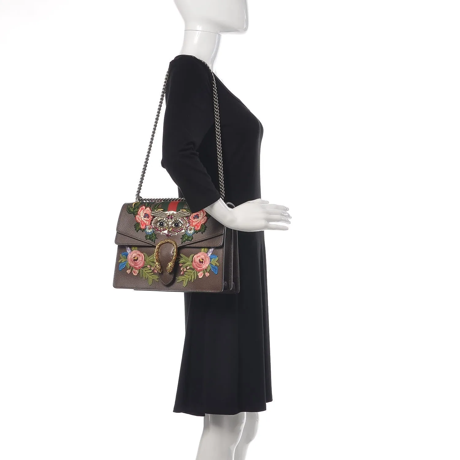 Gucci Dionysus Calfskin Owl Embroidered Shoulder Bag 400235