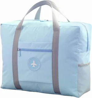 INVODA Travel Bag Foldable Duffle Bag Spirit Airlines Personal Item Bag for Women Men Lightweight Short Trip Carry On Bag Sports Gym Tote Weekender Overnight Bag (1002 Blue)