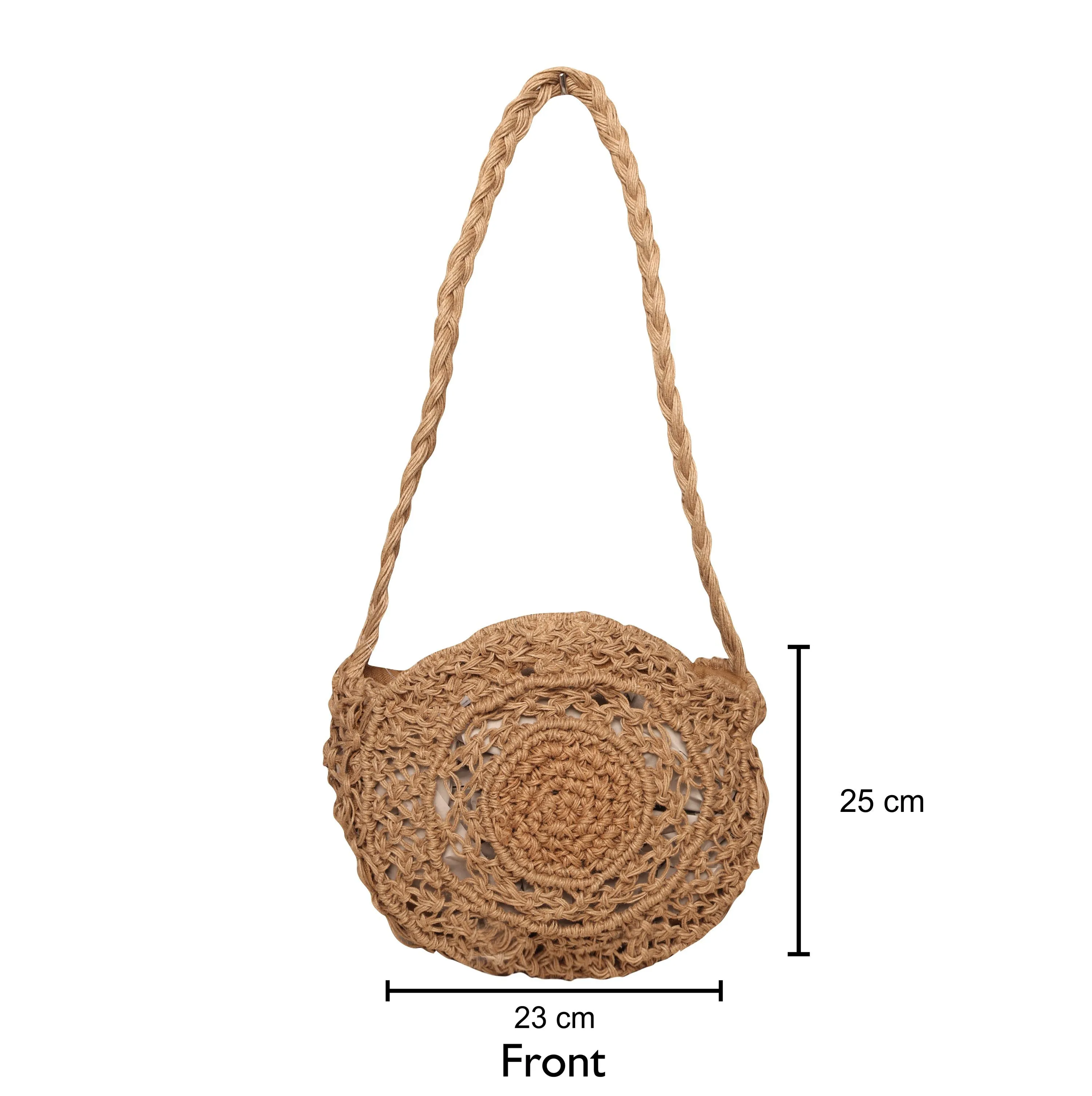 Jute Cord Round Macrame Sling Bag
