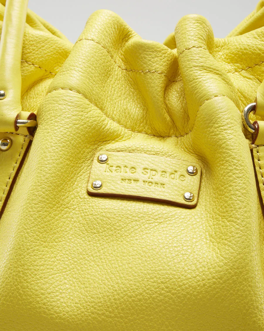 Kate Spade Yellow Leather Bucket Bag