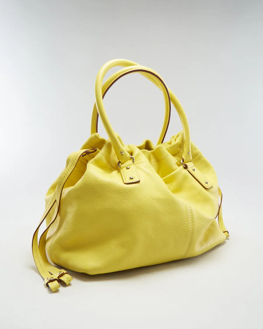 Kate Spade Yellow Leather Bucket Bag