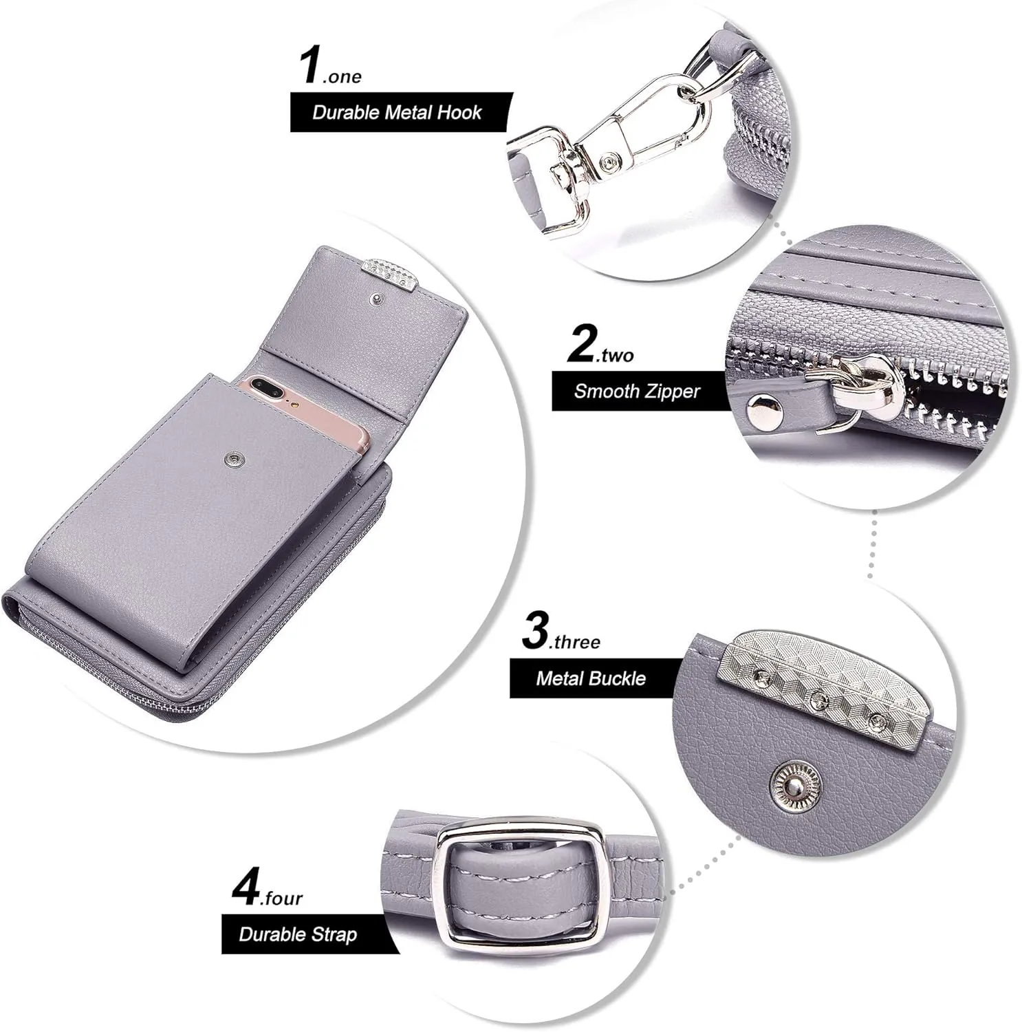 KUKOO Small Crossbody Bag Cell Phone Purse Wallet with Credit Card Slots for Women