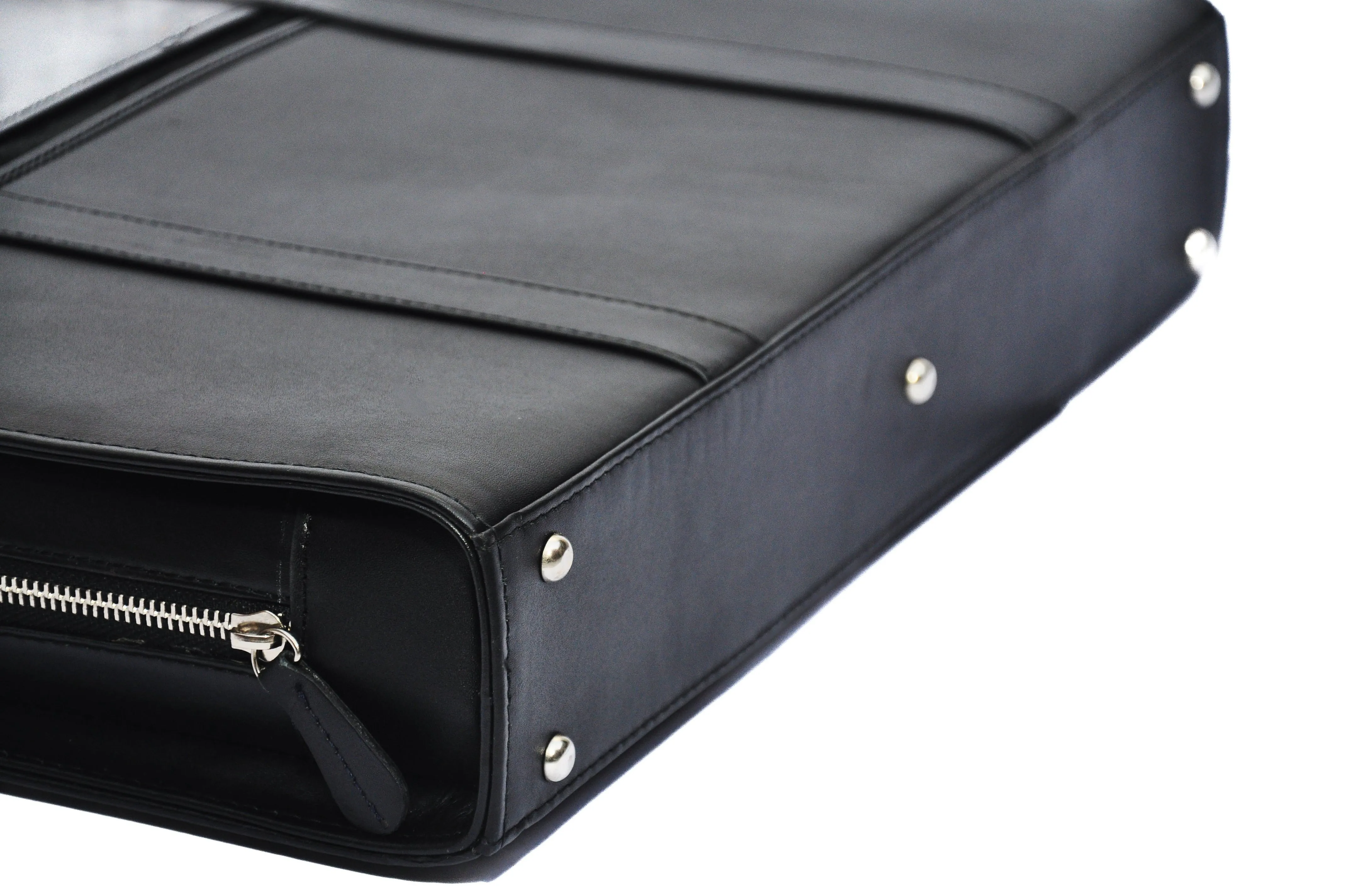 Leather Laptop Bag - Black
