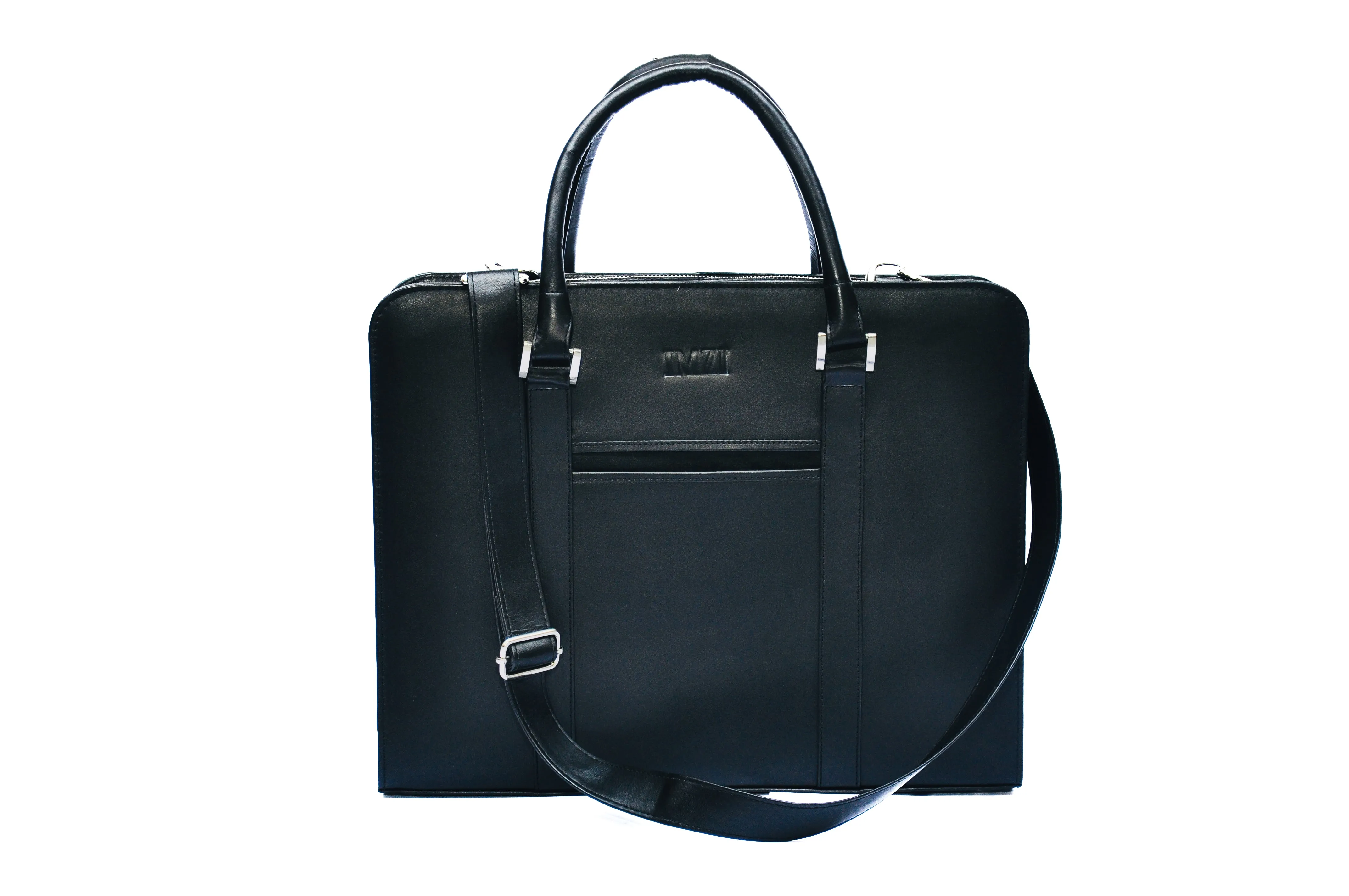 Leather Laptop Bag - Black