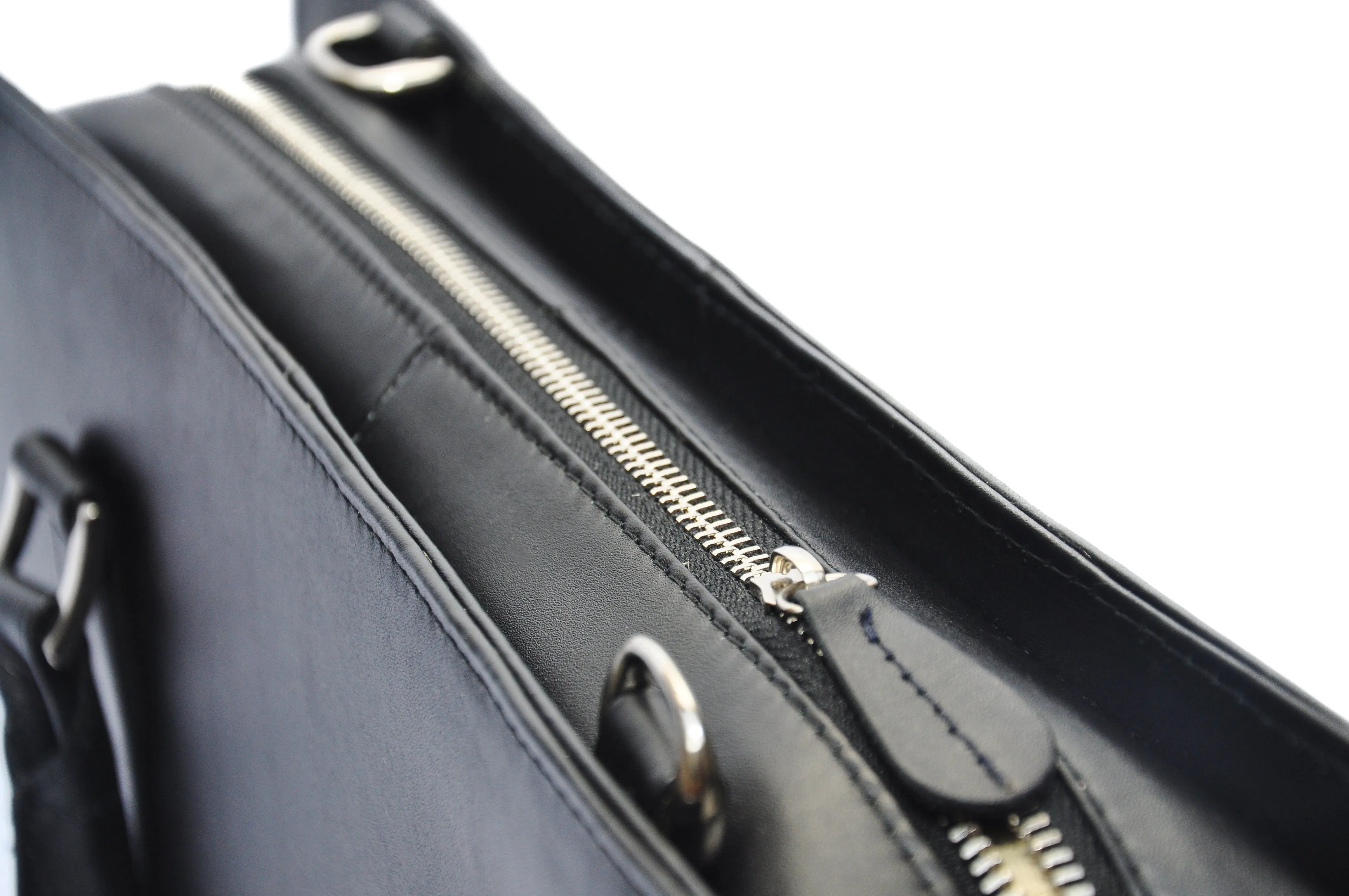 Leather Laptop Bag - Black