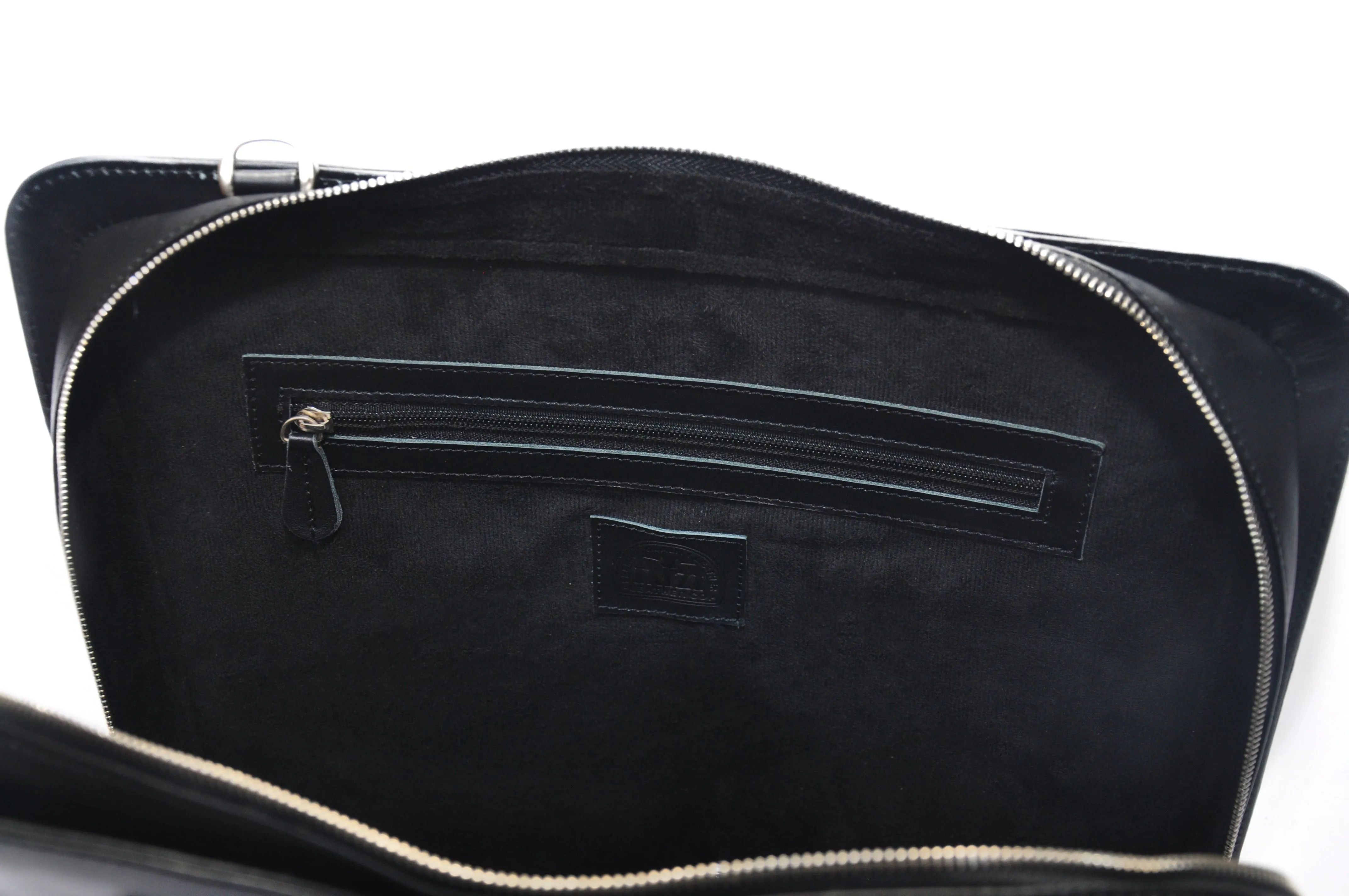 Leather Laptop Bag - Black