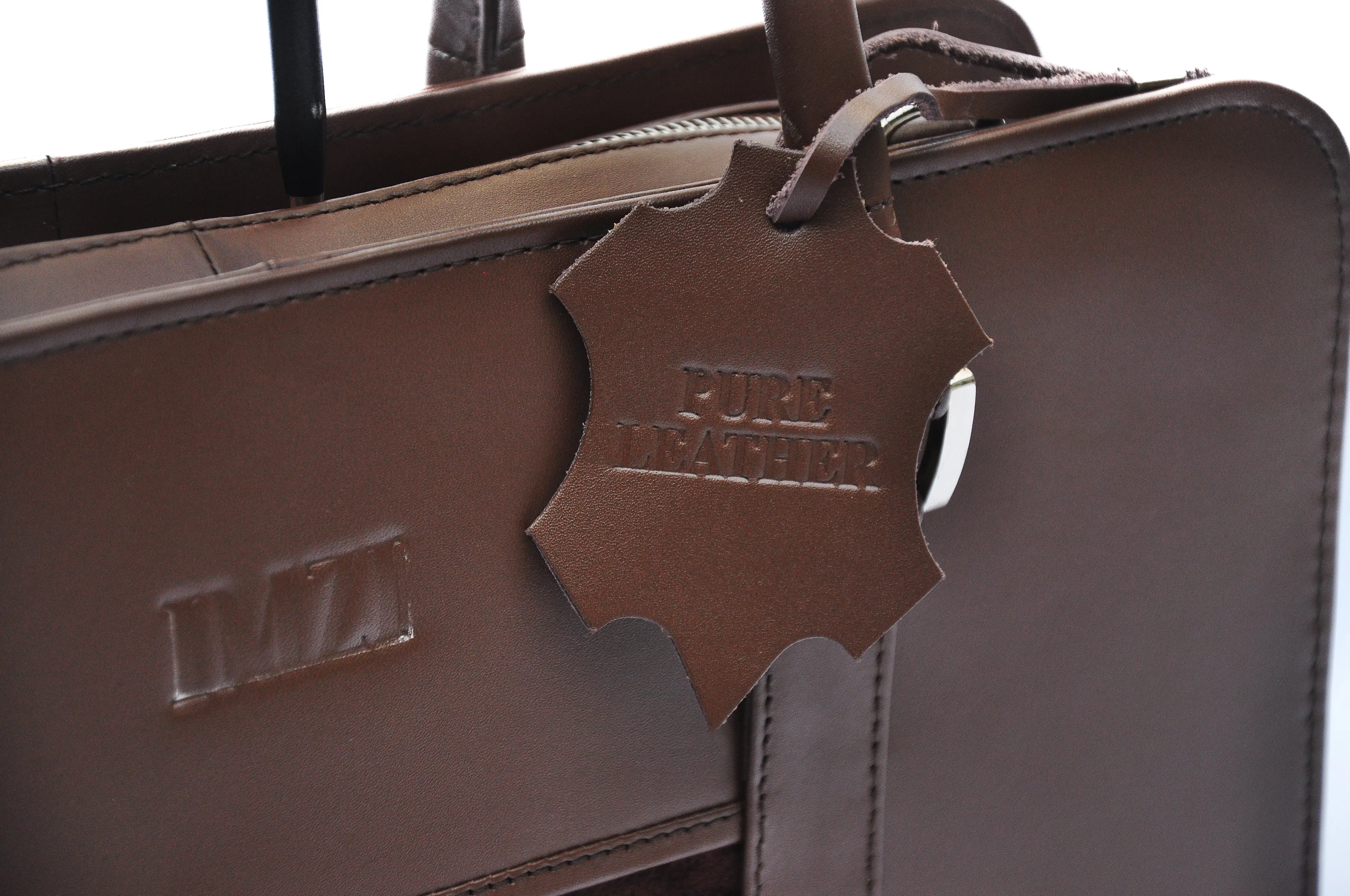 Leather Laptop Bag - Brown