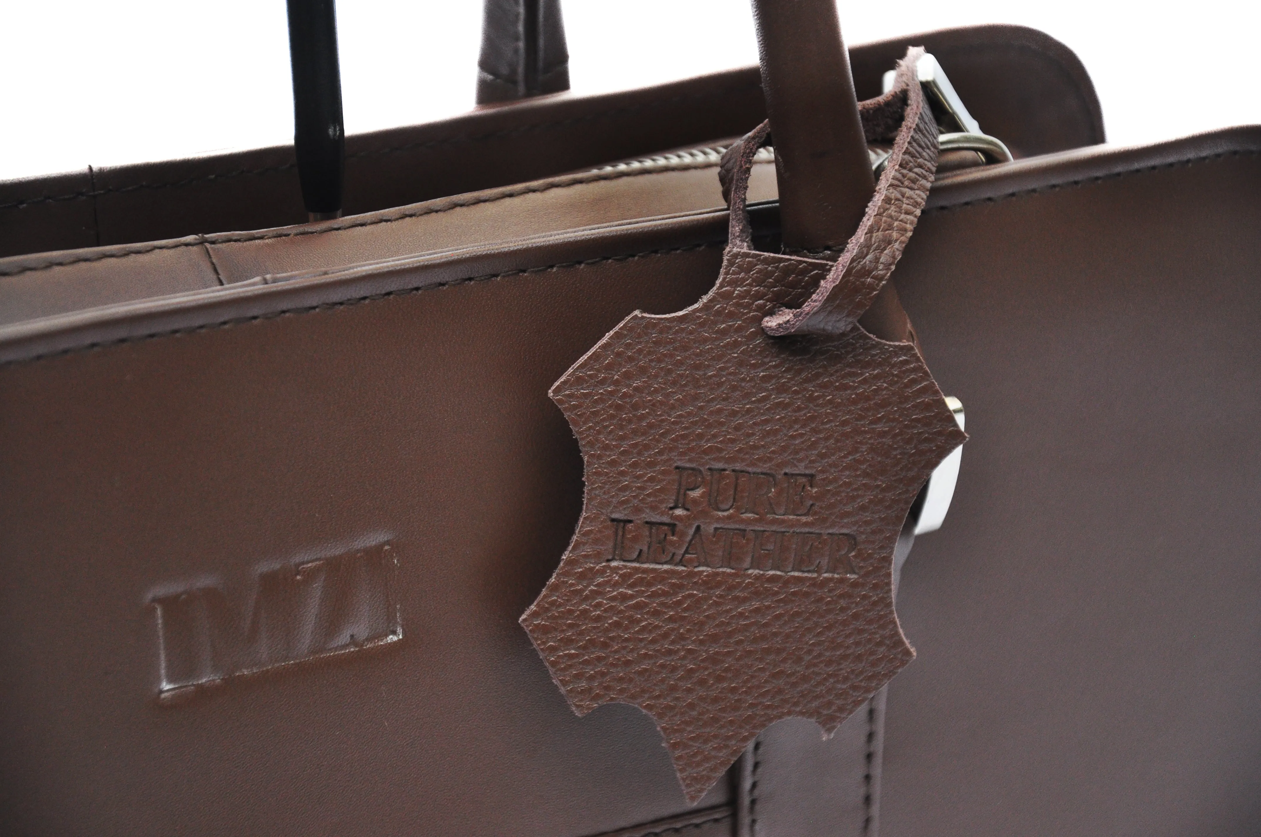 Leather Laptop Bag - Brown