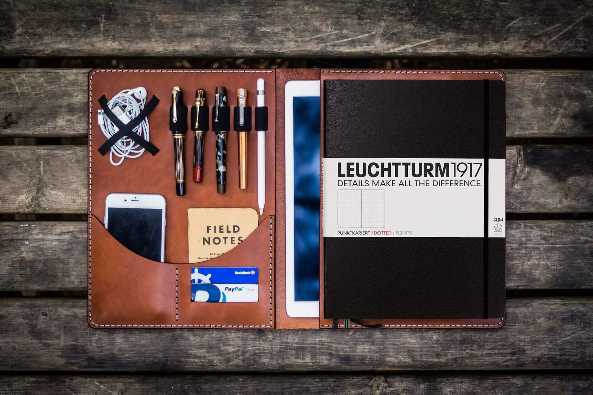Leuchtturm1917 A4 - A4  Leather Cover Portfolio - Brown