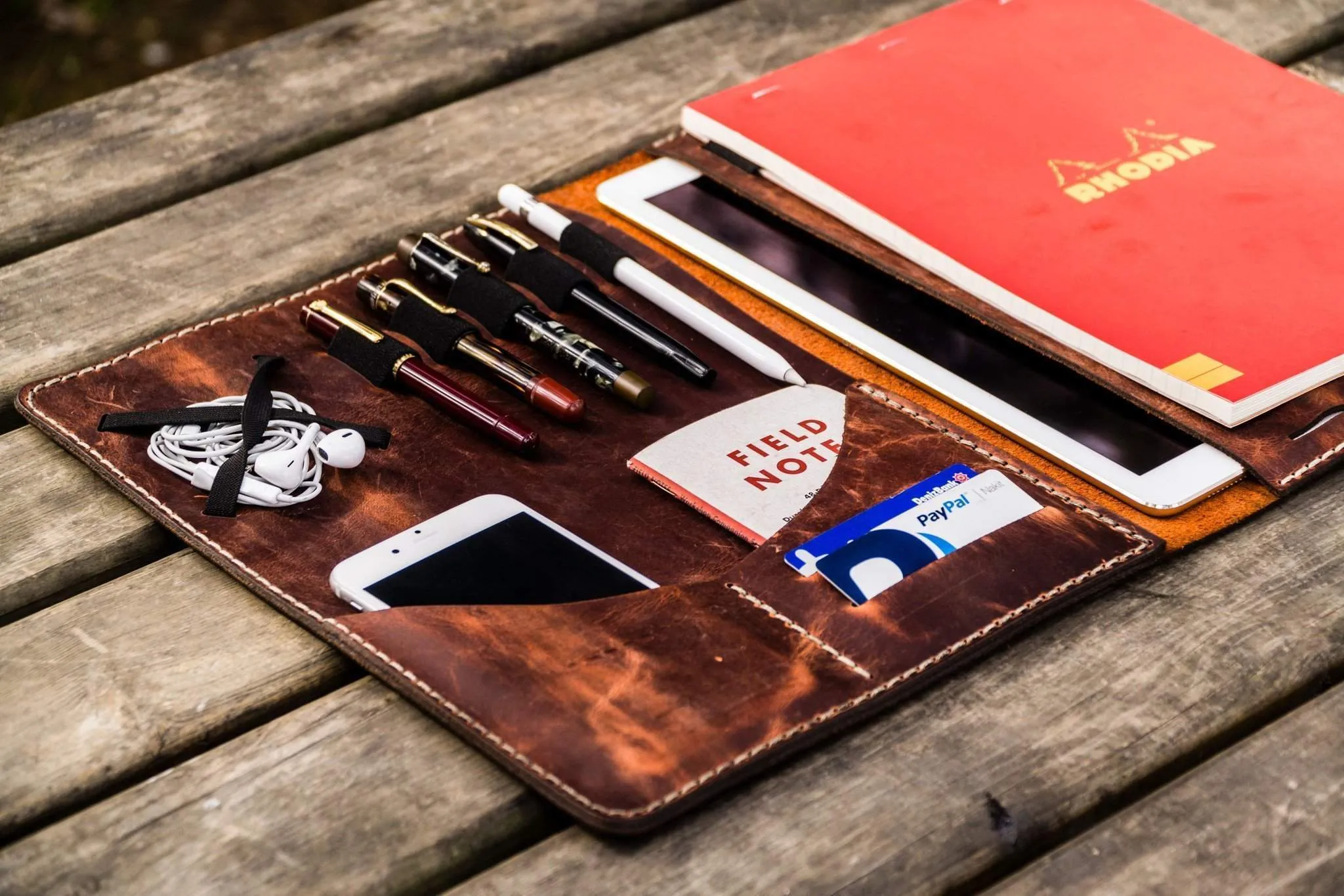 Leuchtturm1917 A4 - A4  Leather Cover Portfolio - Crazy Horse Orange