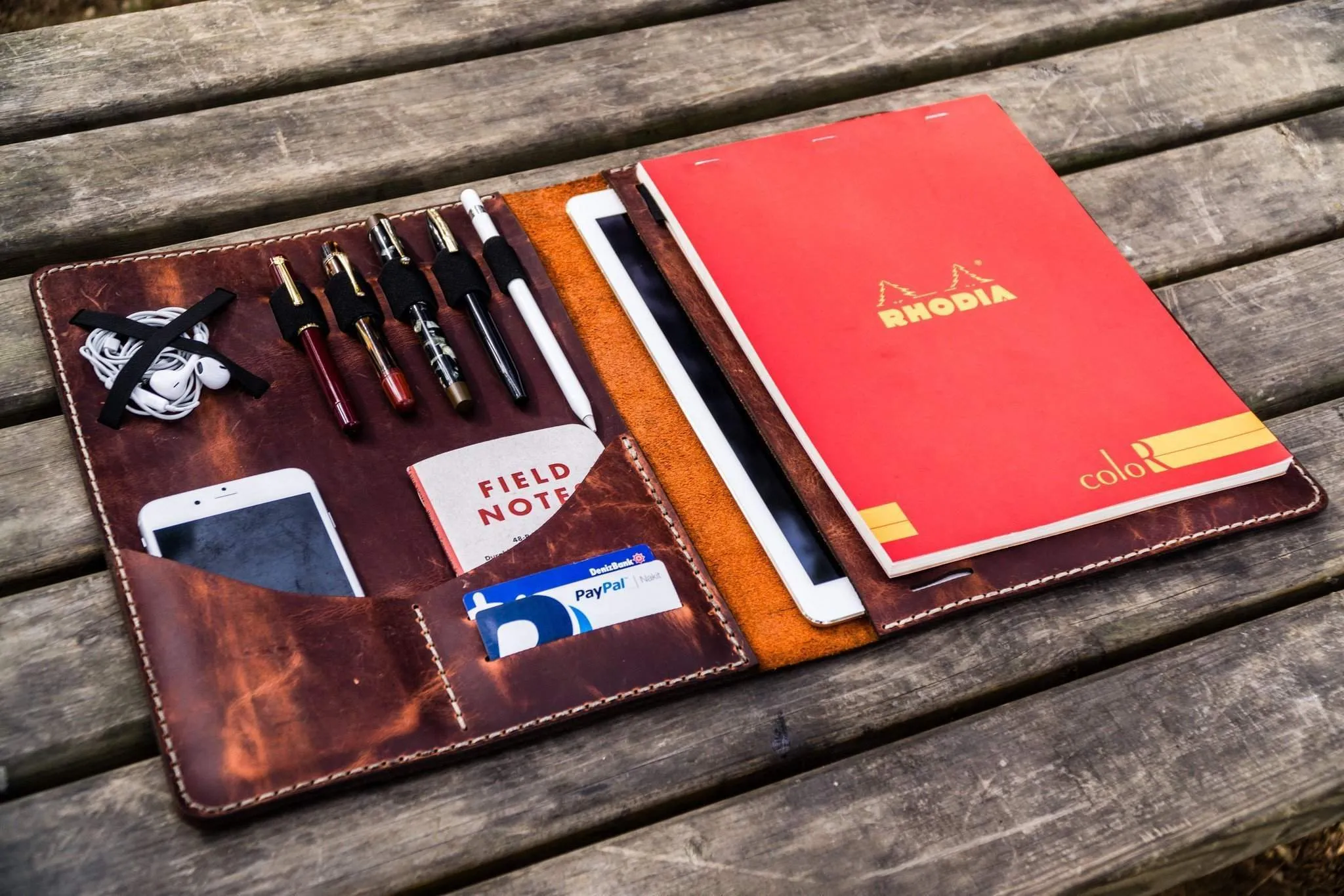 Leuchtturm1917 A4 - A4  Leather Cover Portfolio - Crazy Horse Orange
