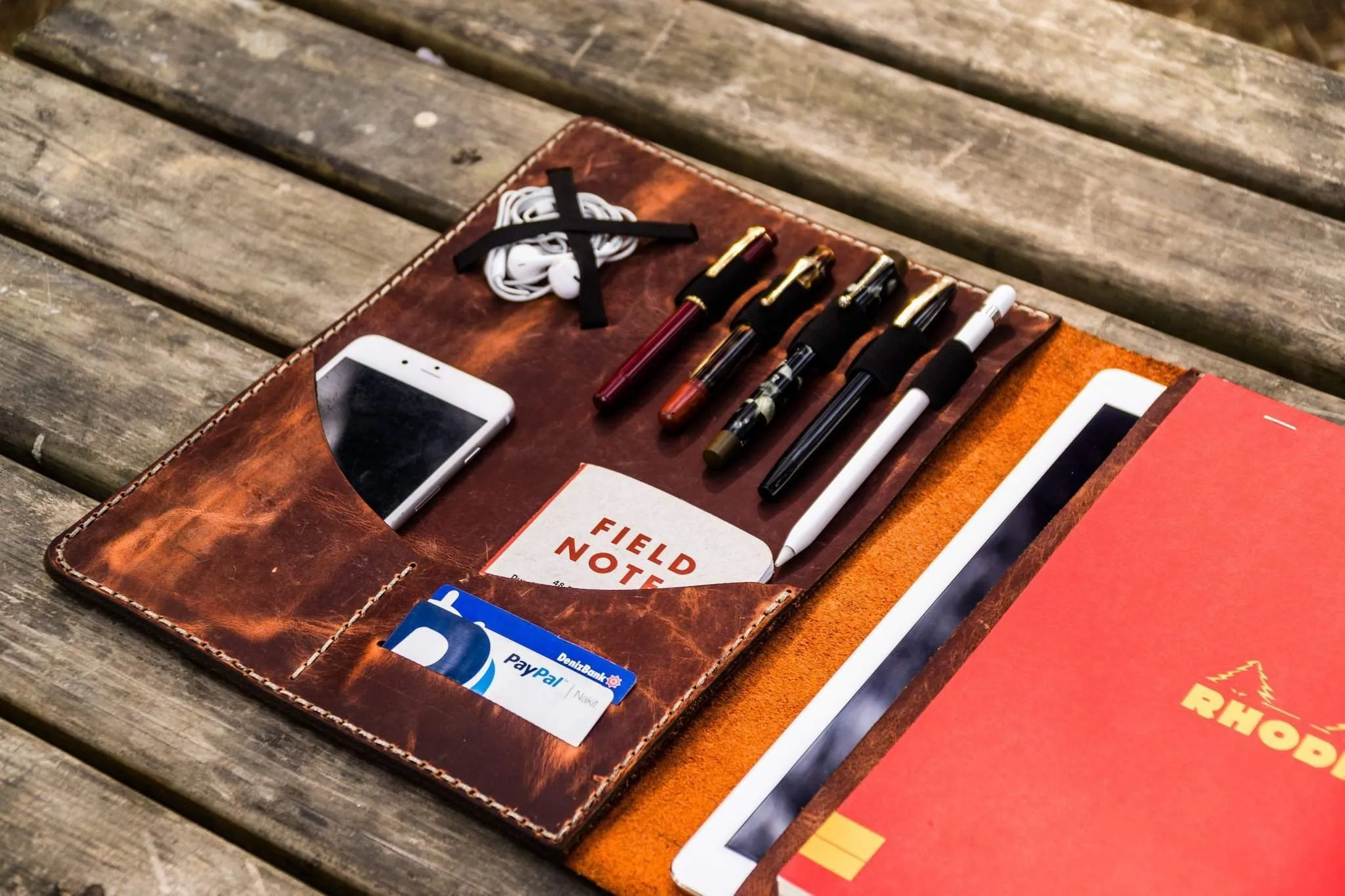 Leuchtturm1917 A4 - A4  Leather Cover Portfolio - Crazy Horse Orange