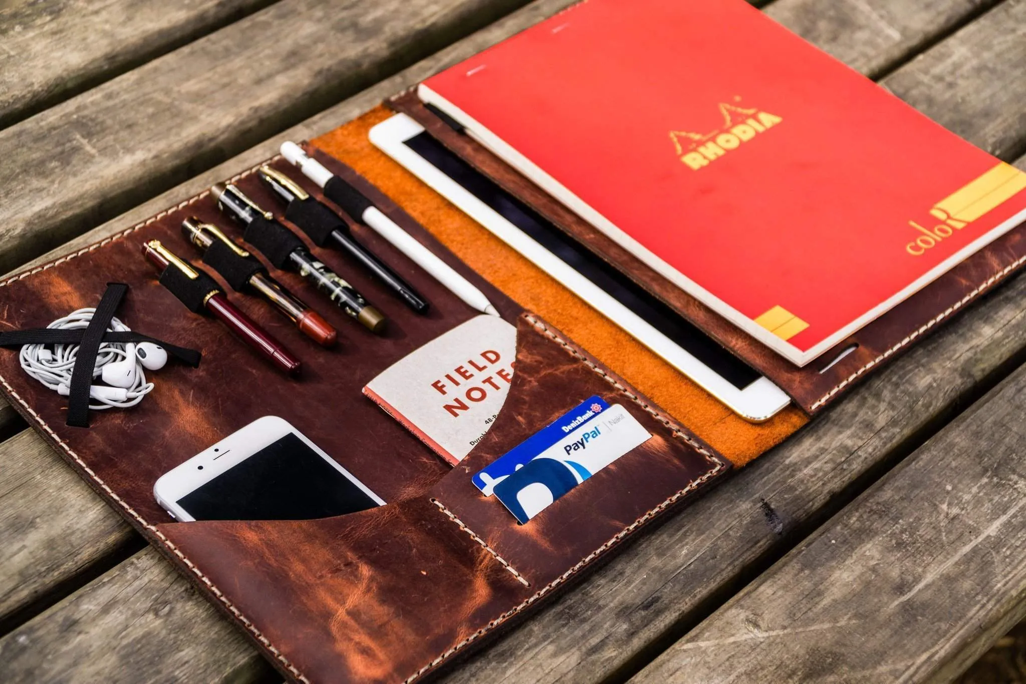 Leuchtturm1917 A4 - A4  Leather Cover Portfolio - Crazy Horse Orange