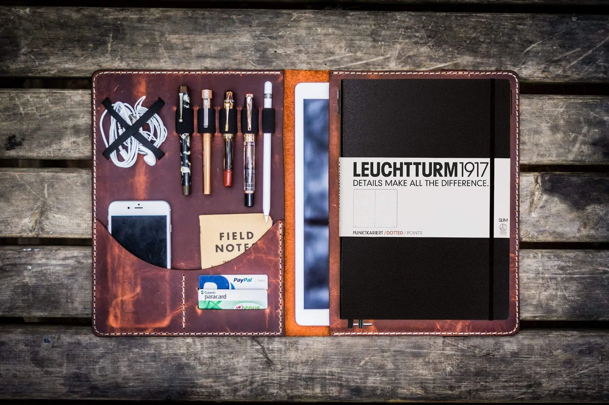 Leuchtturm1917 A4 - A4  Leather Cover Portfolio - Crazy Horse Orange