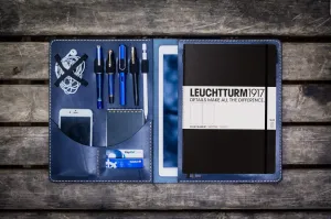 Leuchtturm1917 A4 - A4  Leather Cover Portfolio - Navy Blue