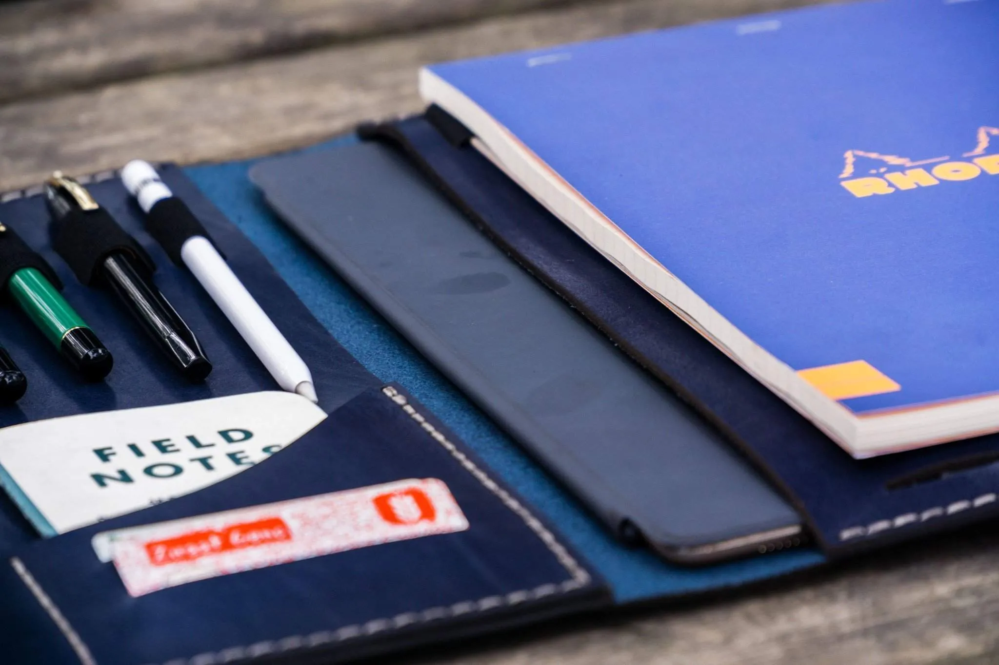 Leuchtturm1917 A4 - A4  Leather Cover Portfolio - Navy Blue