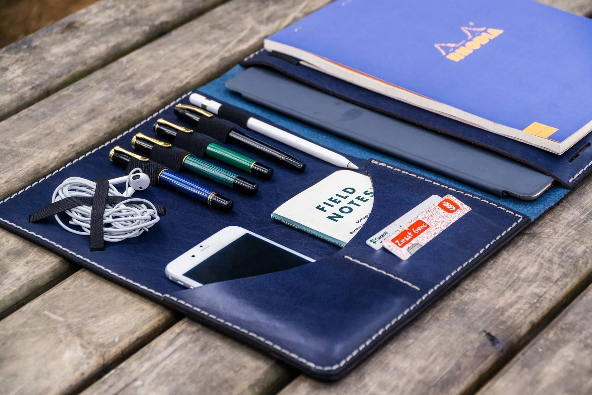 Leuchtturm1917 A4 - A4  Leather Cover Portfolio - Navy Blue