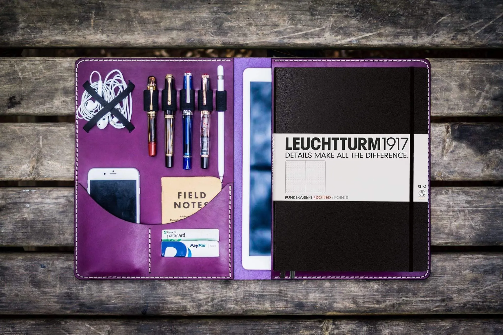 Leuchtturm1917 A4 - A4  Leather Cover Portfolio - Purple