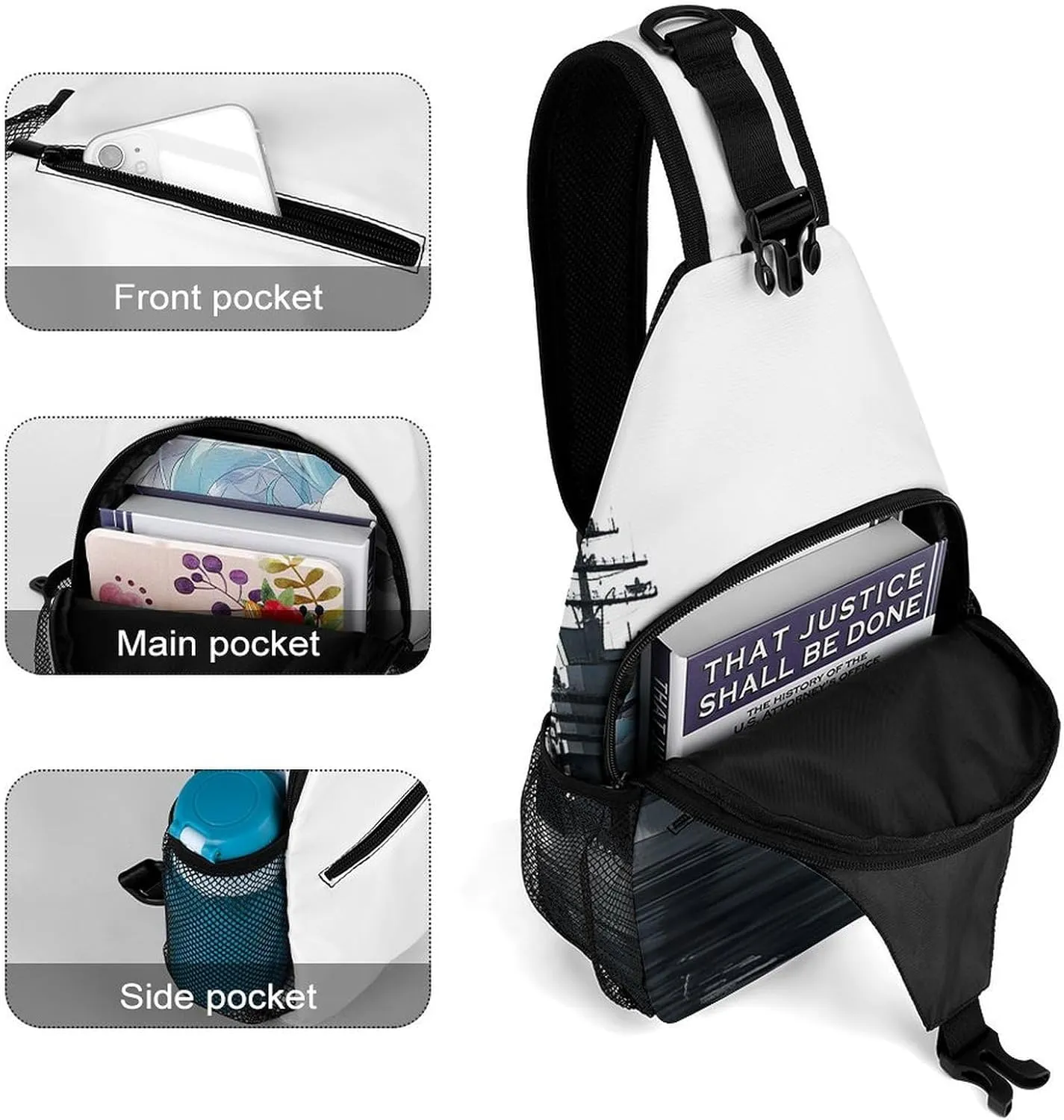 Lightweight Chest Bag Crossbody Bag Aircraft Carrier Sling Backpack for Women Men Sports Travel