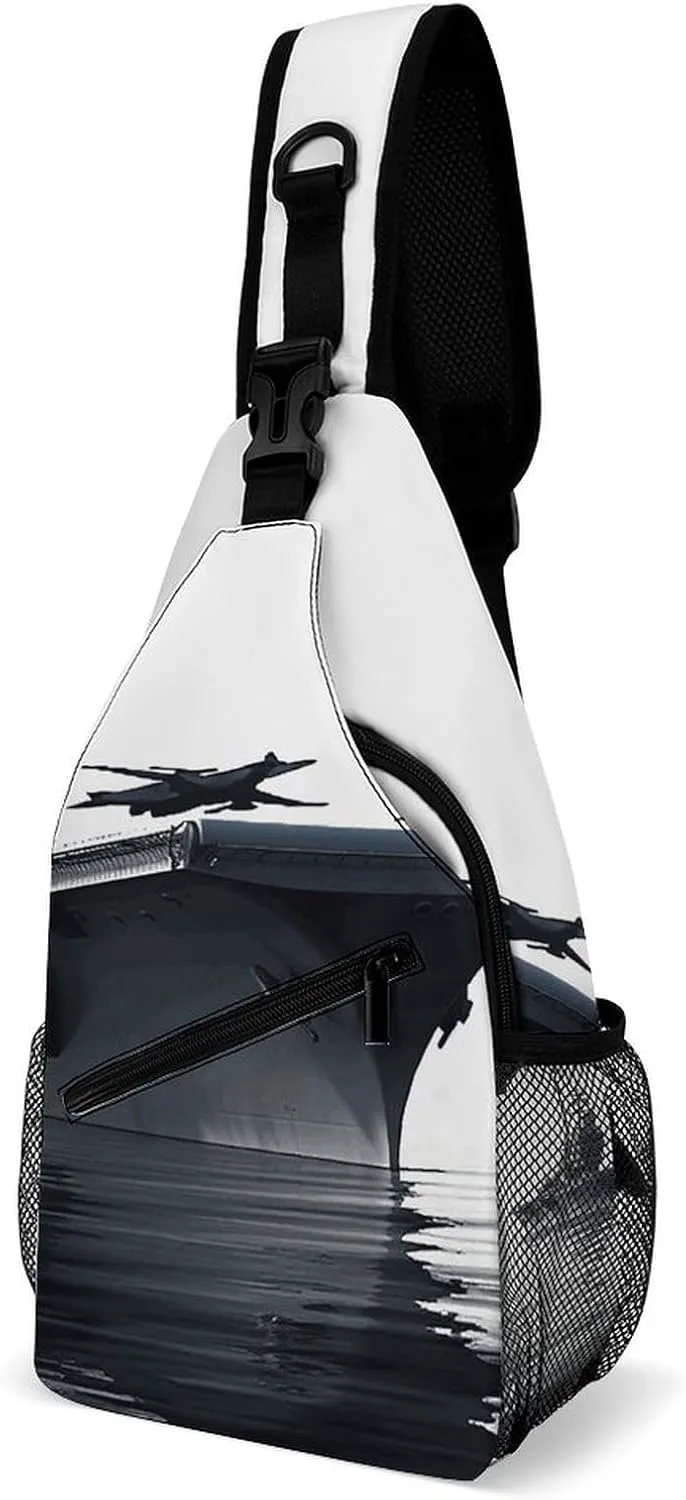 Lightweight Chest Bag Crossbody Bag Aircraft Carrier Sling Backpack for Women Men Sports Travel