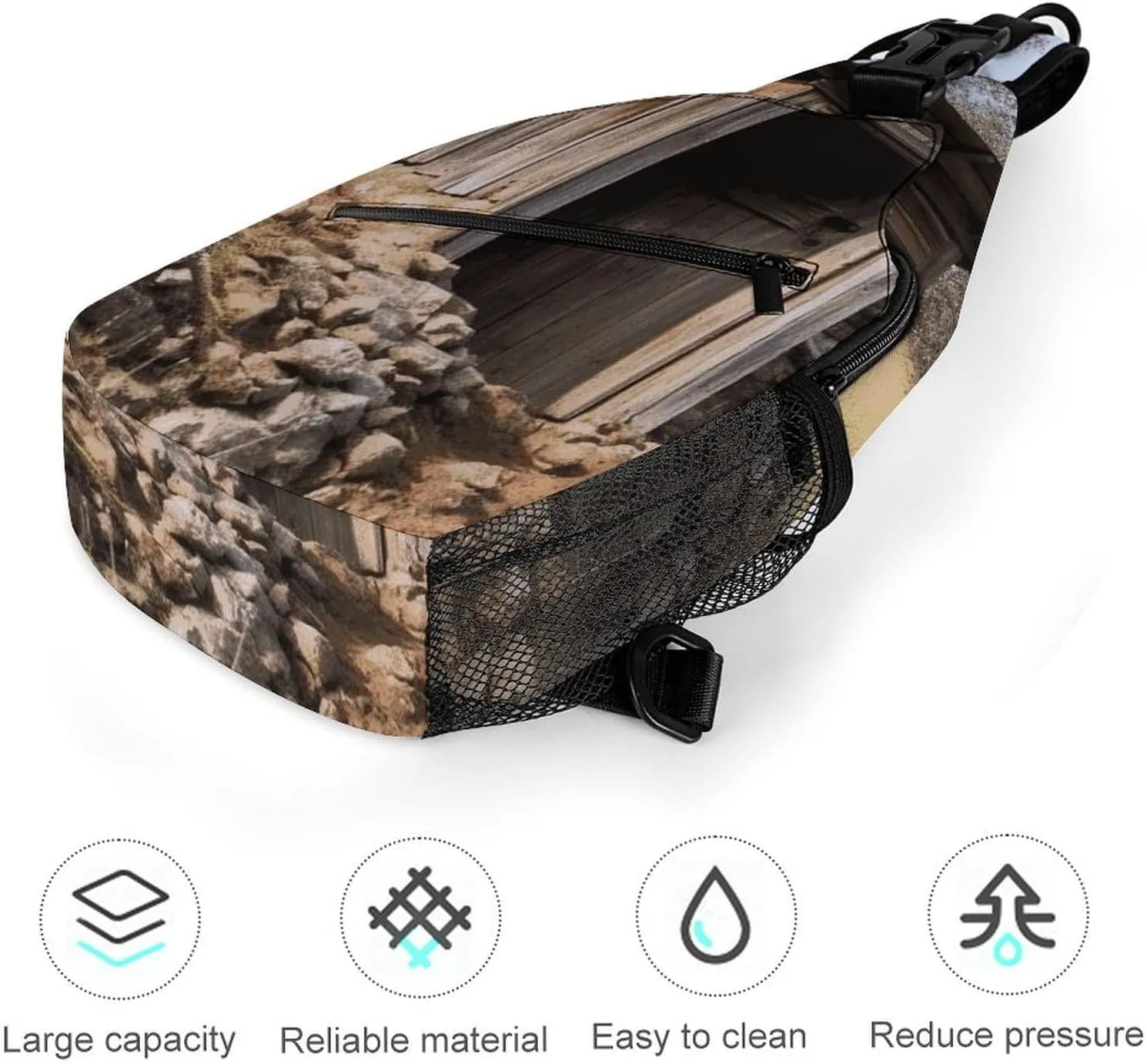 Lightweight Chest Bag Crossbody Bag Old Ancient Outhouse Sling Backpack for Women Men Sports Travel
