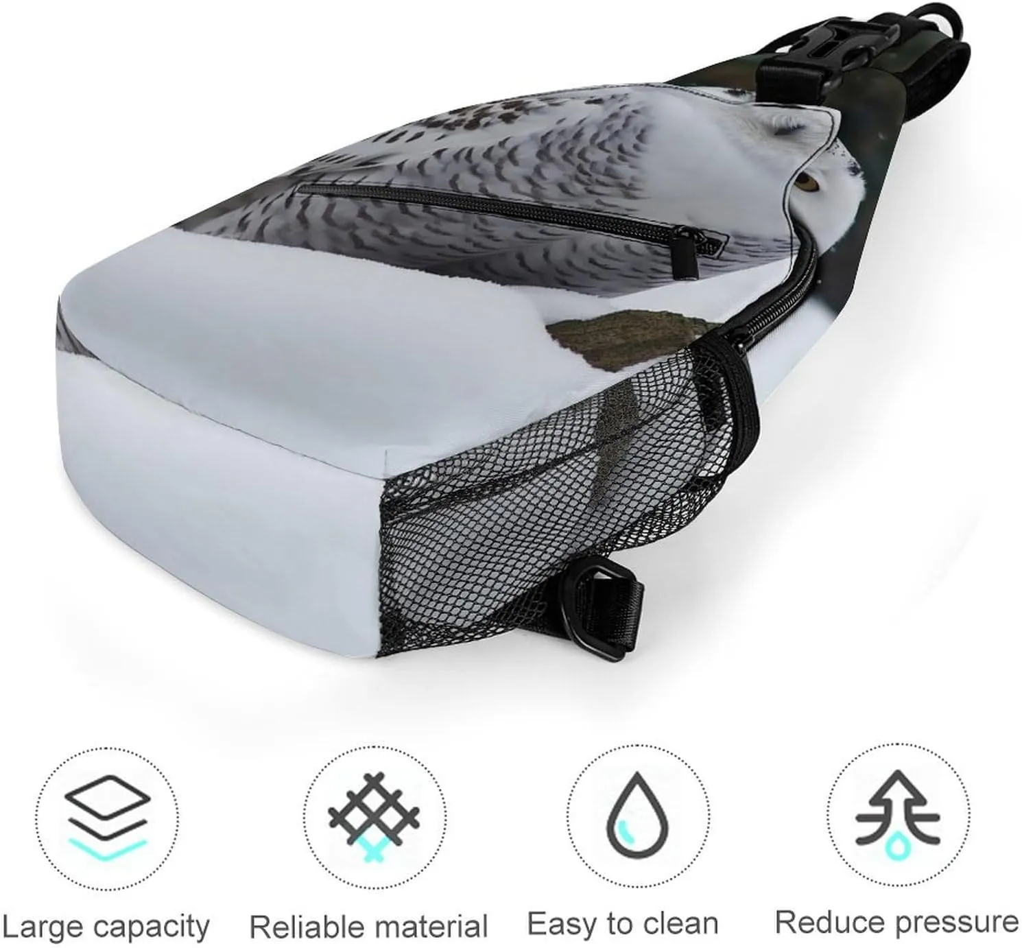Lightweight Chest Bag Crossbody Bag Snow Owl Sling Backpack for Women Men Sports Travel