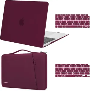 MOSISO Compatible with MacBook Air 13 inch Case 2022 2021 2020 2019 2018 Release A2337 M1 A2179 A1932 Retina Display Touch ID, Plastic Hard Shell&360 Protective Sleeve Bag&Keyboard Skin, Marsala Red