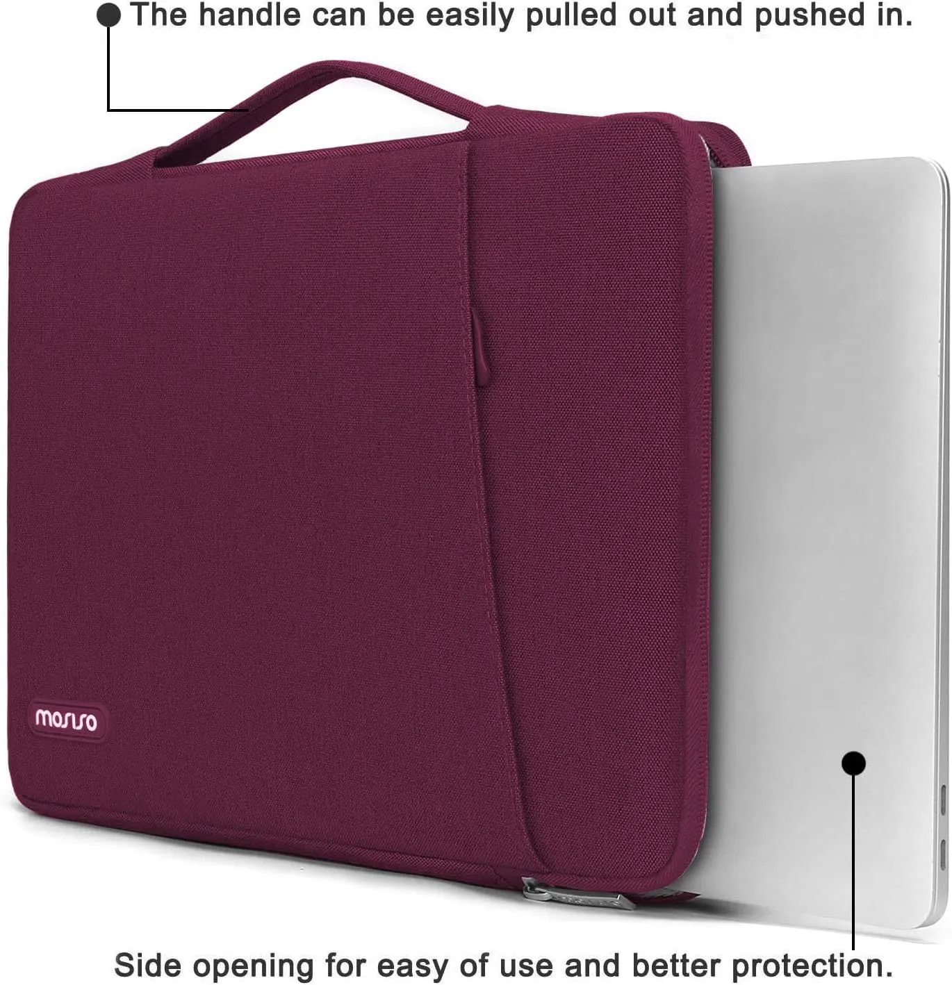 MOSISO Compatible with MacBook Air 13 inch Case 2022 2021 2020 2019 2018 Release A2337 M1 A2179 A1932 Retina Display Touch ID, Plastic Hard Shell&360 Protective Sleeve Bag&Keyboard Skin, Marsala Red