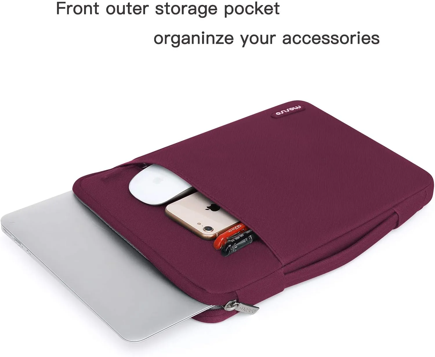 MOSISO Compatible with MacBook Air 13 inch Case 2022 2021 2020 2019 2018 Release A2337 M1 A2179 A1932 Retina Display Touch ID, Plastic Hard Shell&360 Protective Sleeve Bag&Keyboard Skin, Marsala Red