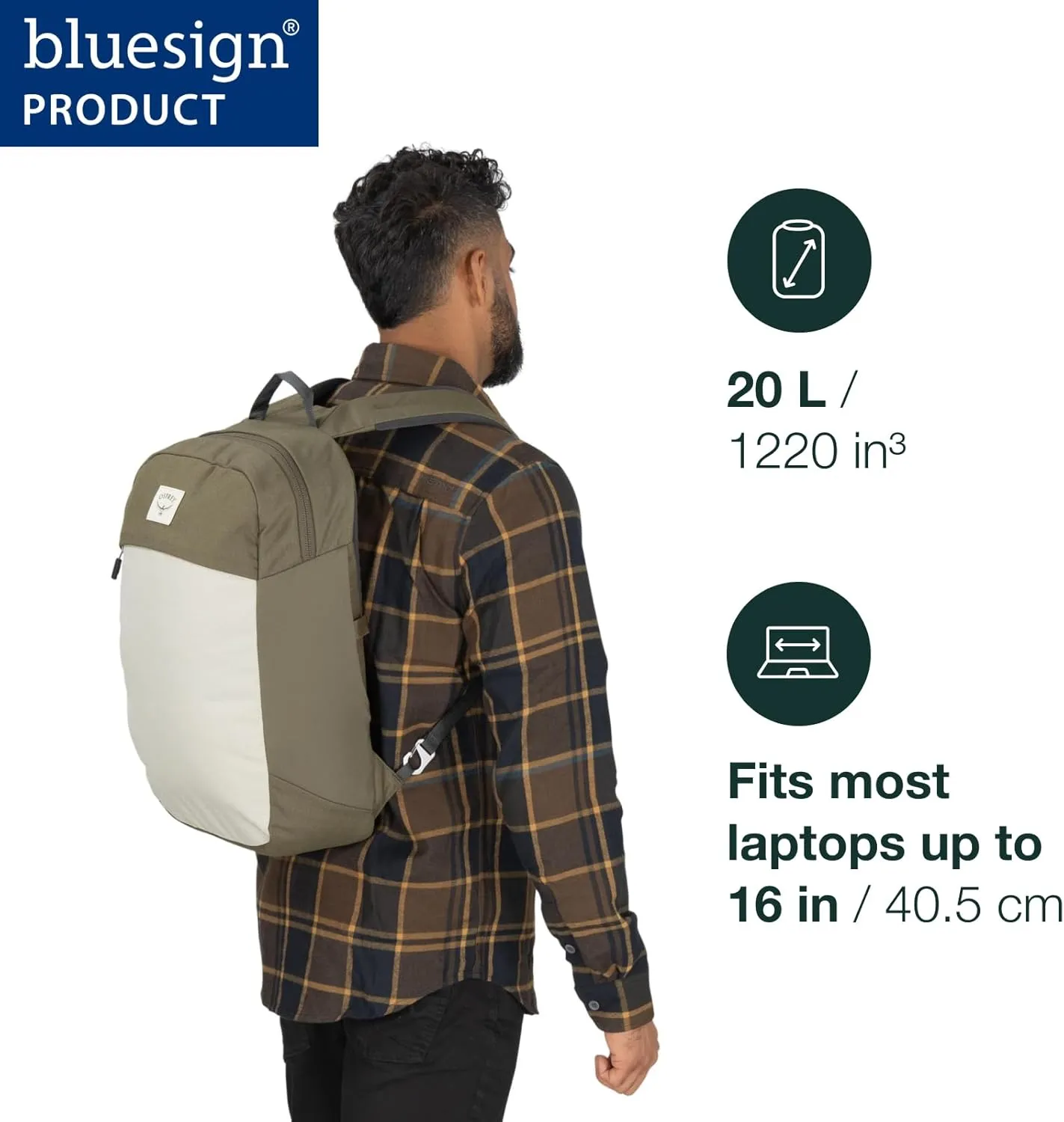 Osprey Arcane Large Day Commuter Backpack, Earl Grey/Sandy Grey Heather