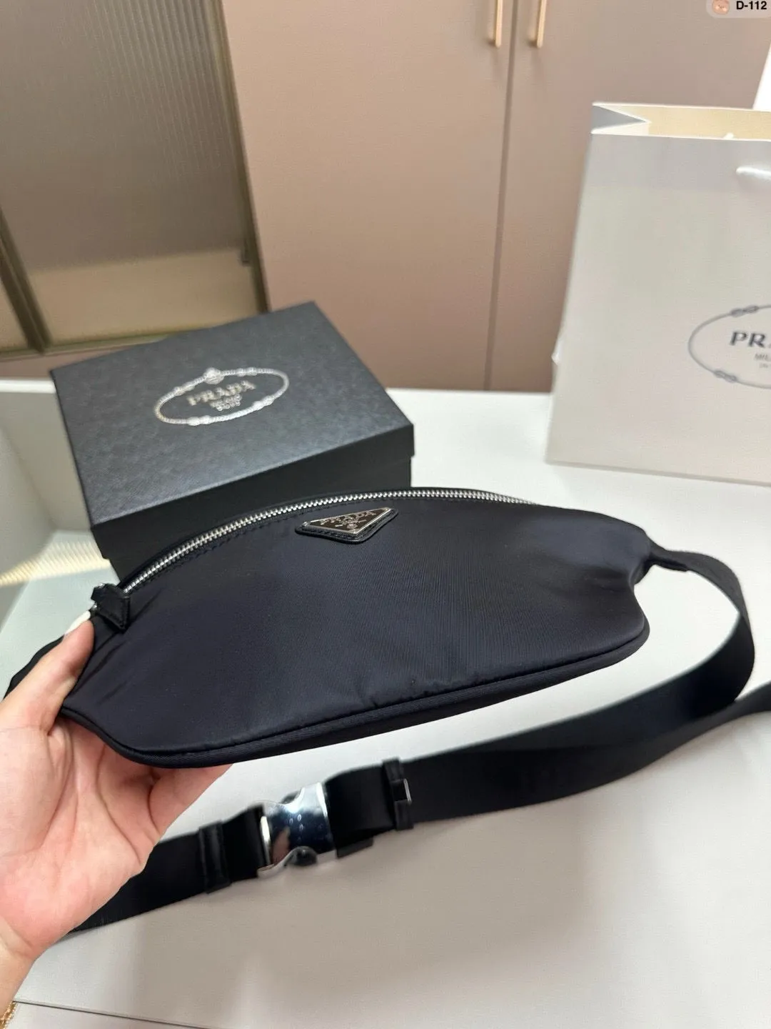 P Re Nylon Logo Belt Bag
