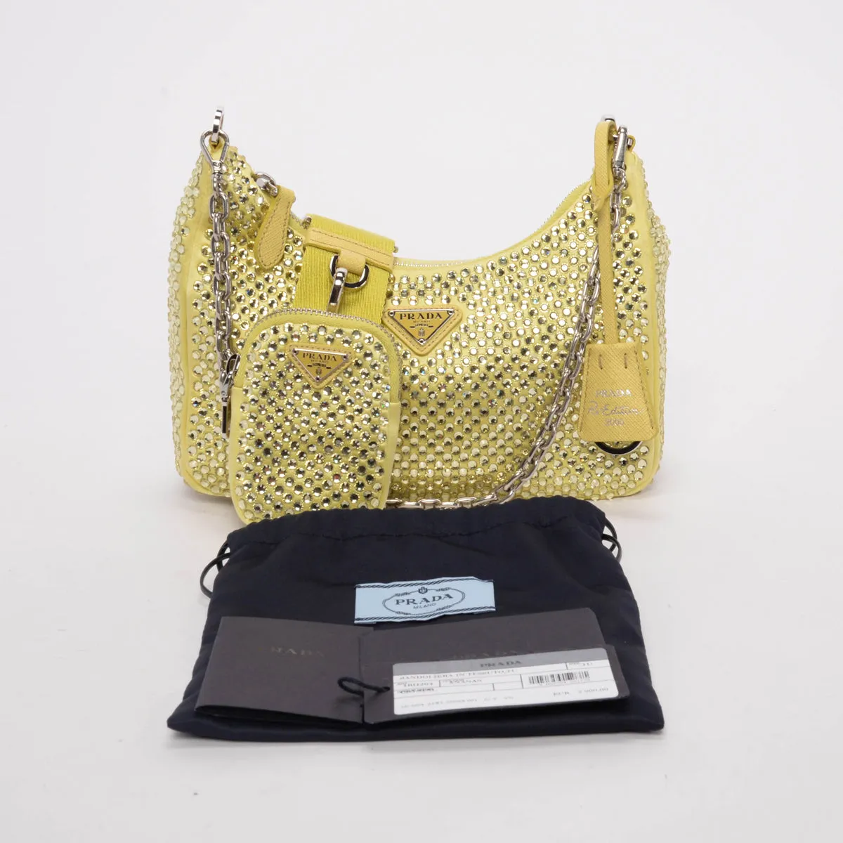 Prada Banana Satin & Crystal Re-Edition 2005 Bag