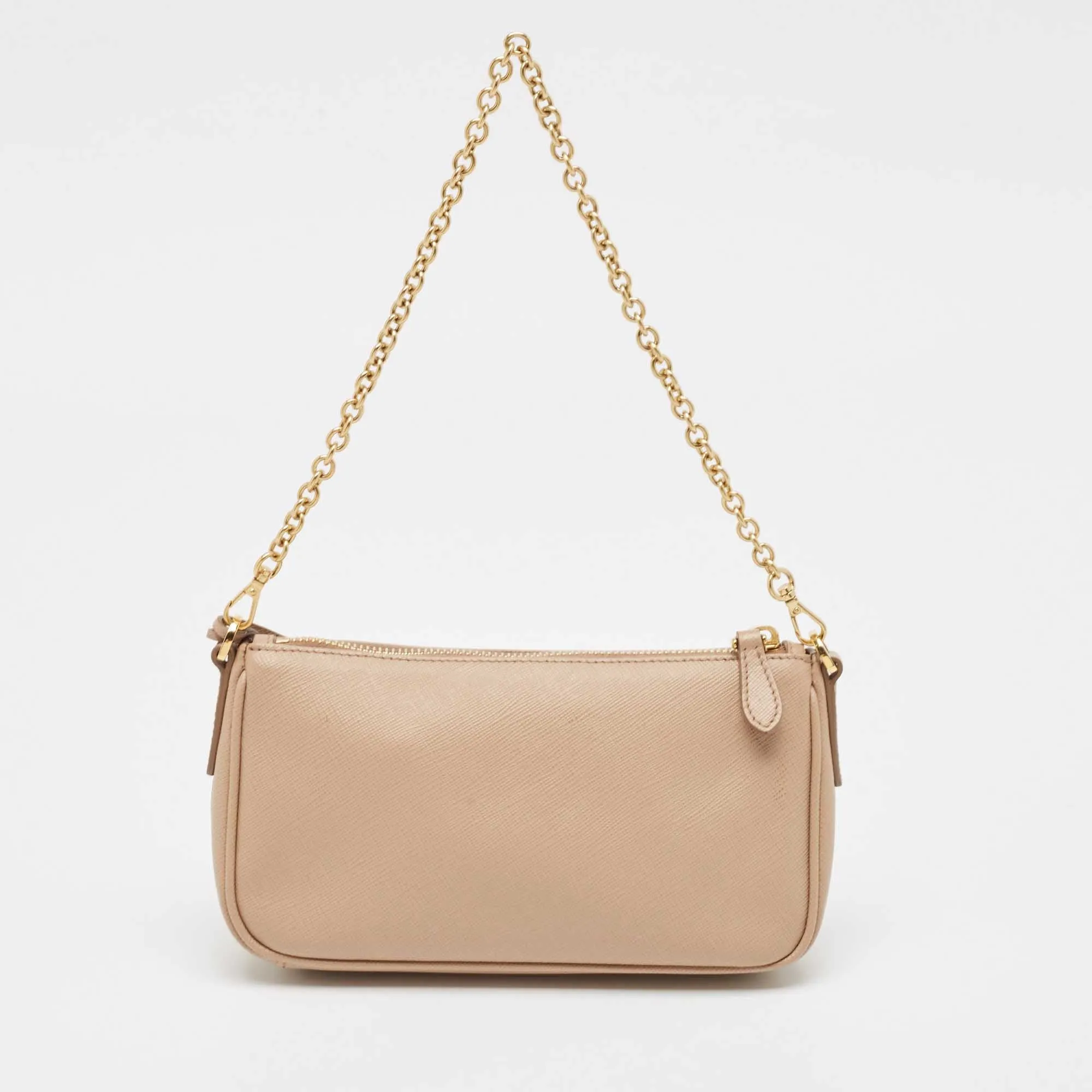 Prada Beige Saffiano Lux Leather Re-Edition 2000 Bag