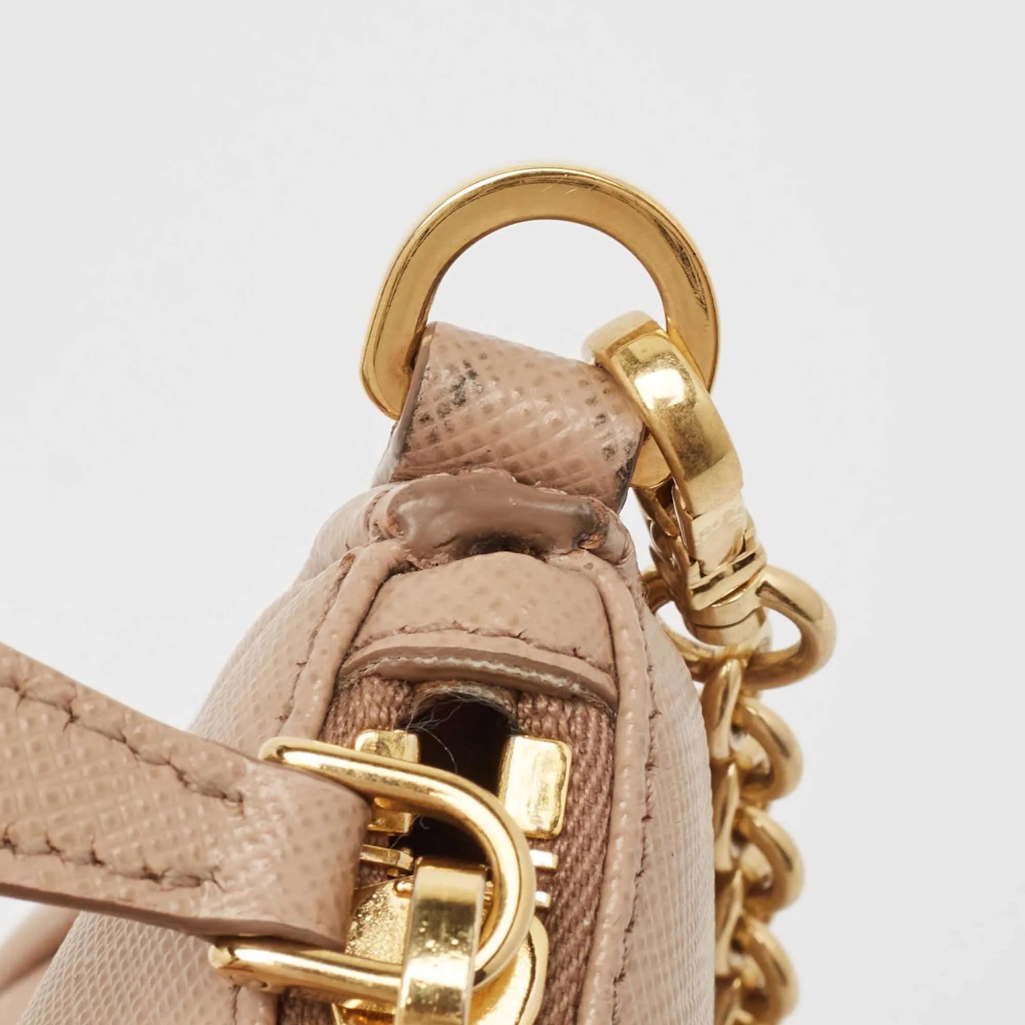 Prada Beige Saffiano Lux Leather Re-Edition 2000 Bag