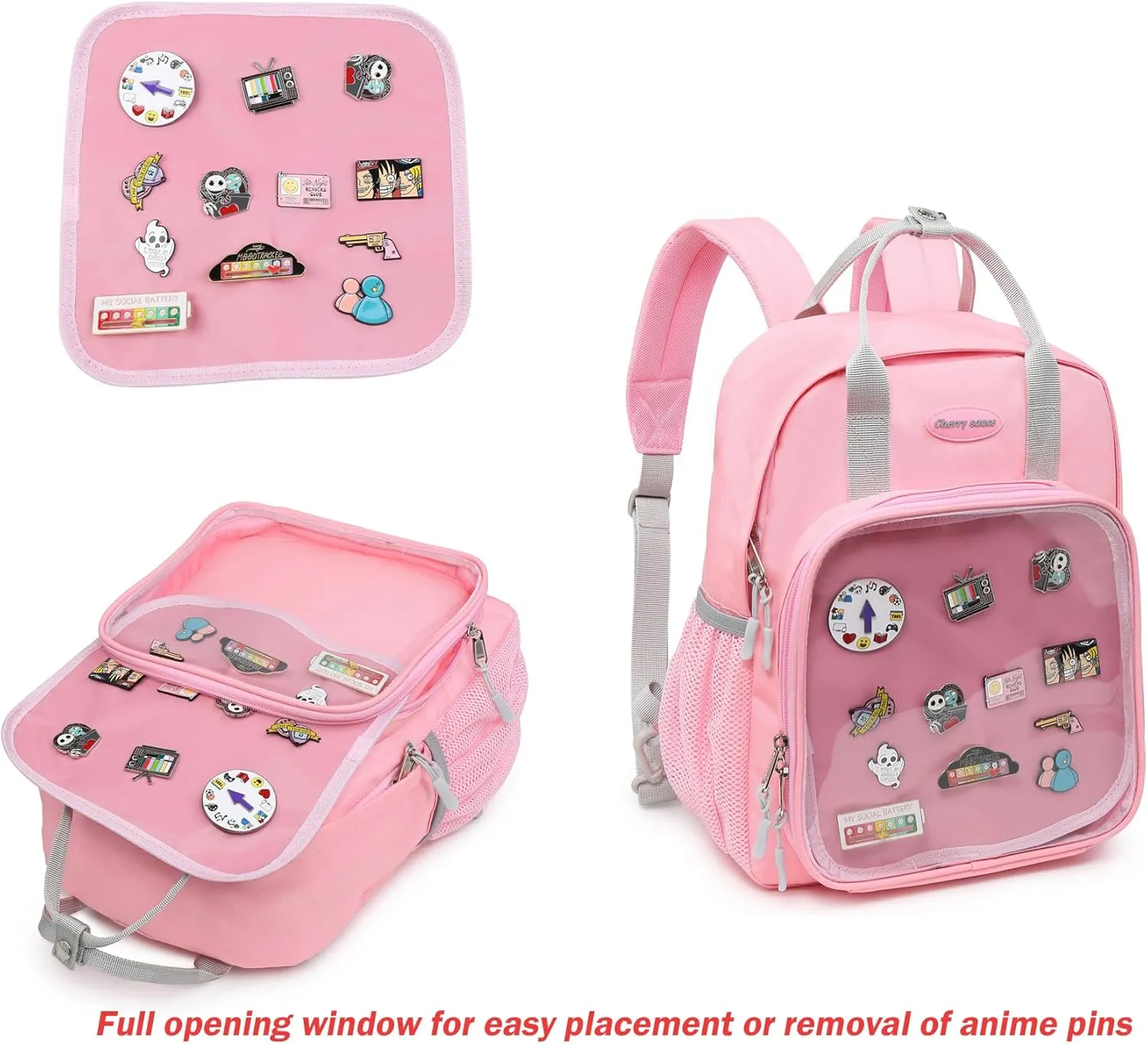 RAINBOW SMILE Girls Womens Kawaii Cute Ita Bag Backpack with insert Pin Display Backpack for School Anime Cosplay